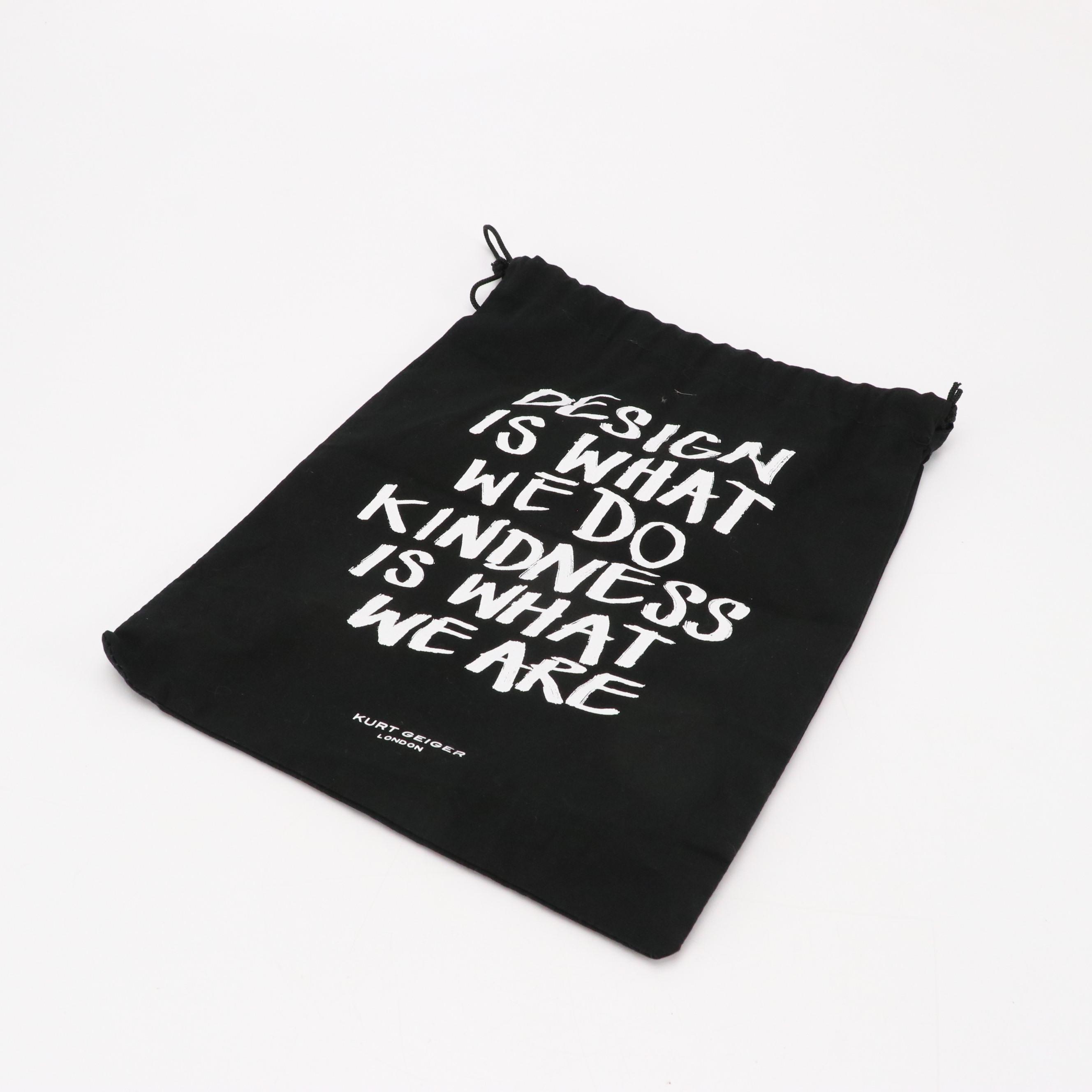 Kurt Geiger Crystal Kensington Shoulder Bag and Necklace in Black Satin