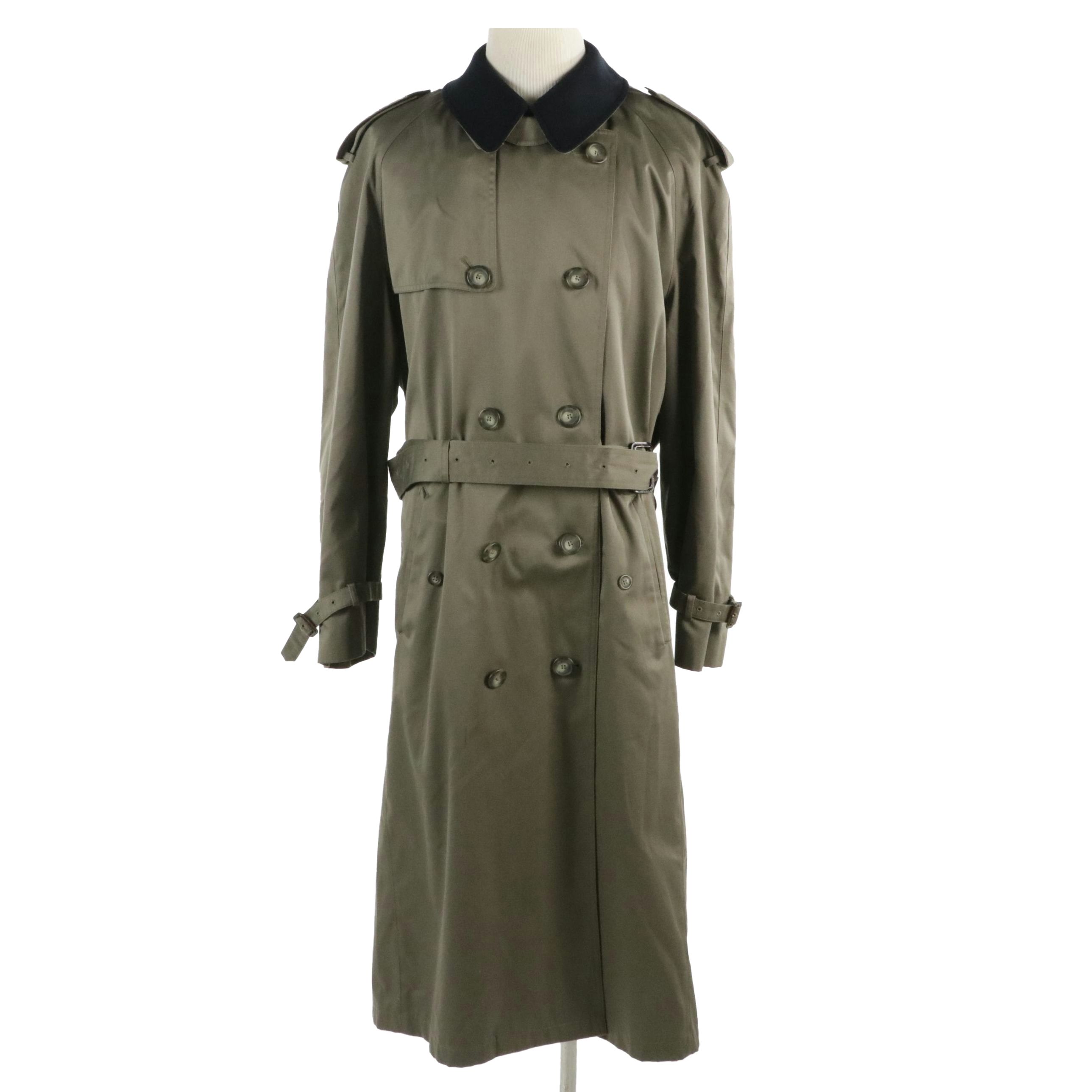 Men's Lauren Ralph Lauren Khaki Cotton Twill Trench Coat with Plaid Wool Lining