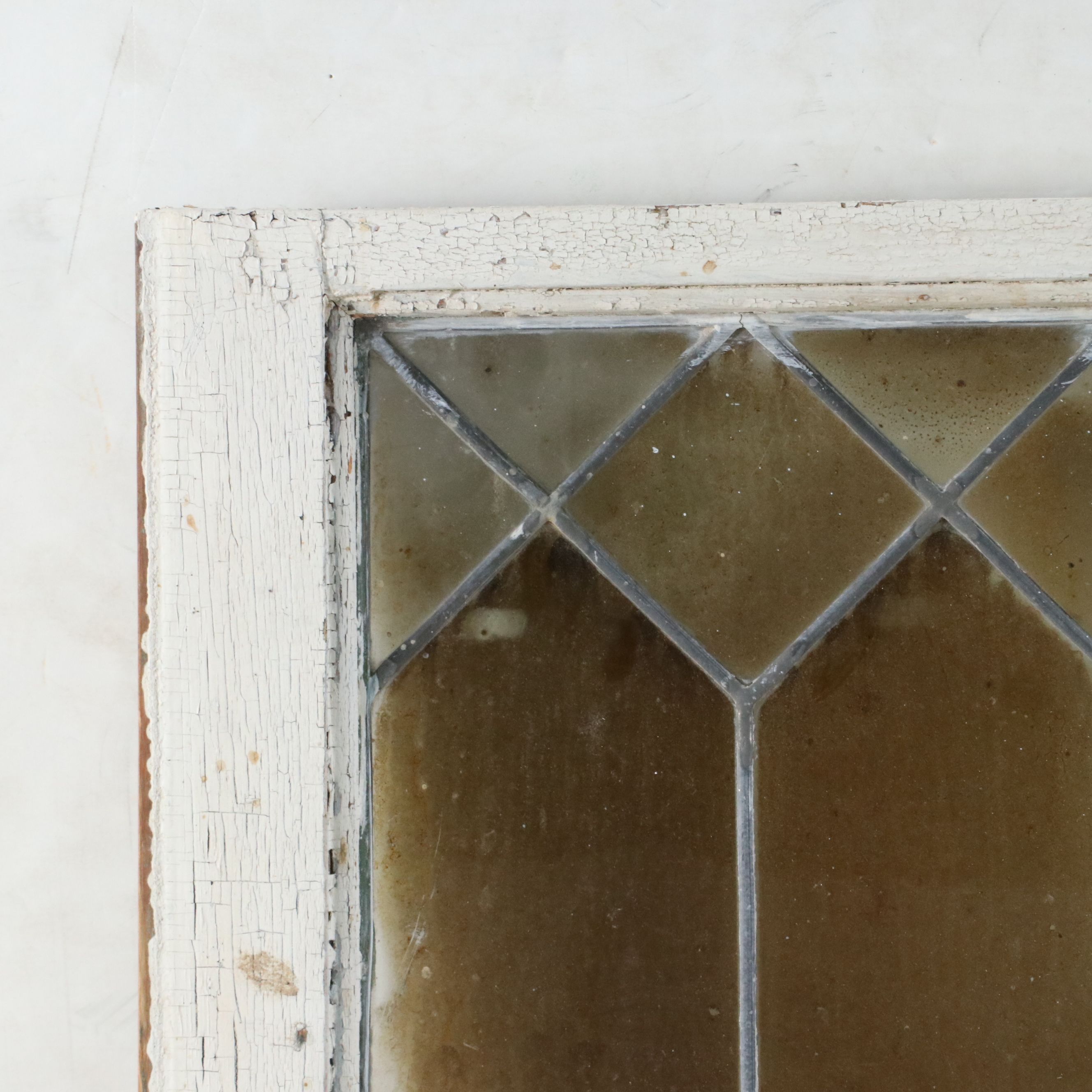 Beveled Glass Wood Framed Window