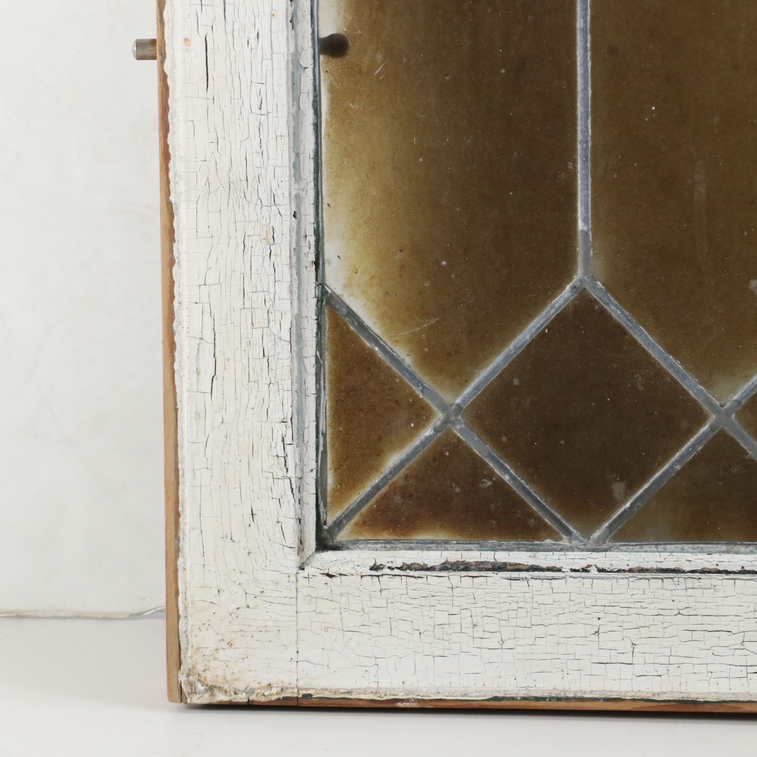 Beveled Glass Wood Framed Window