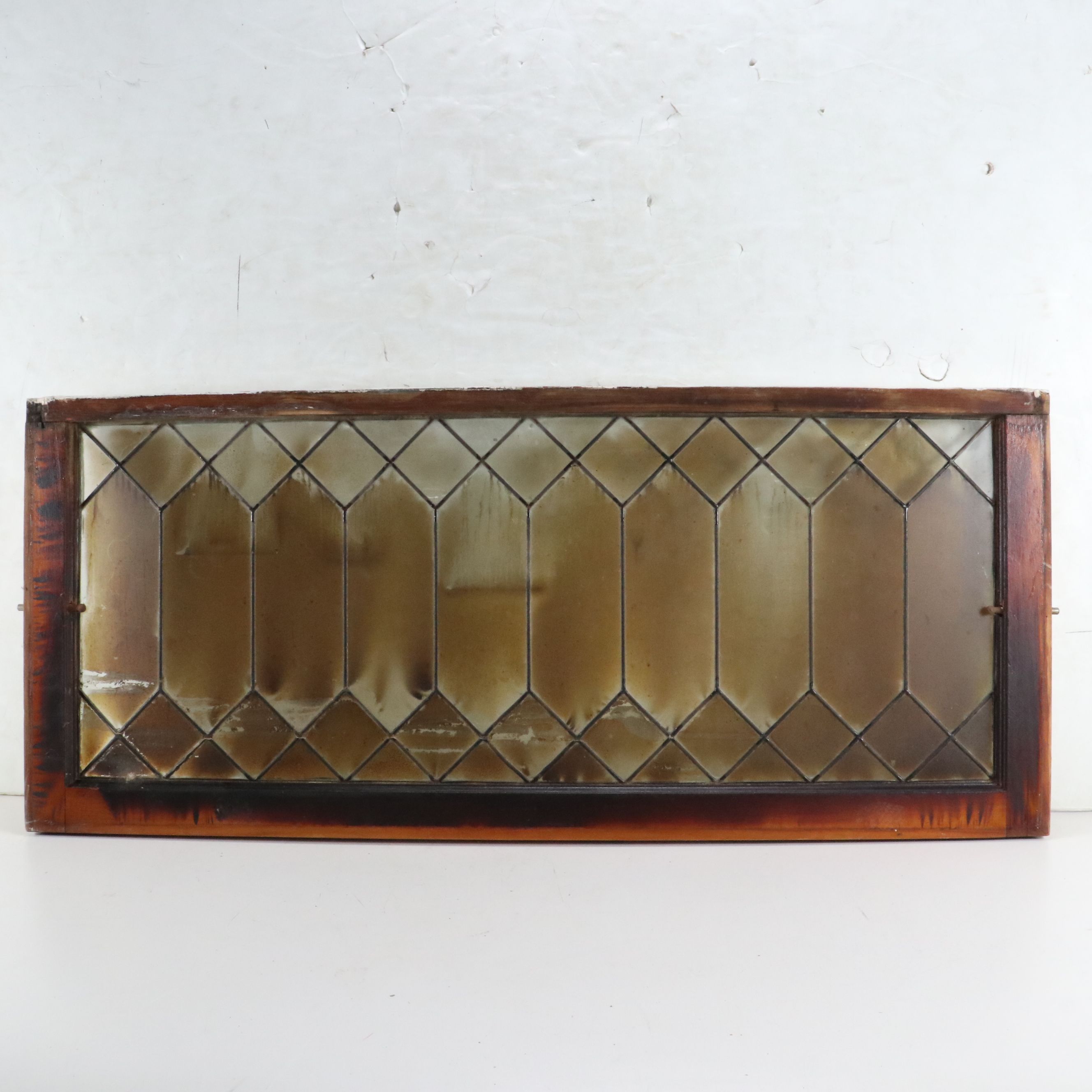 Beveled Glass Wood Framed Window