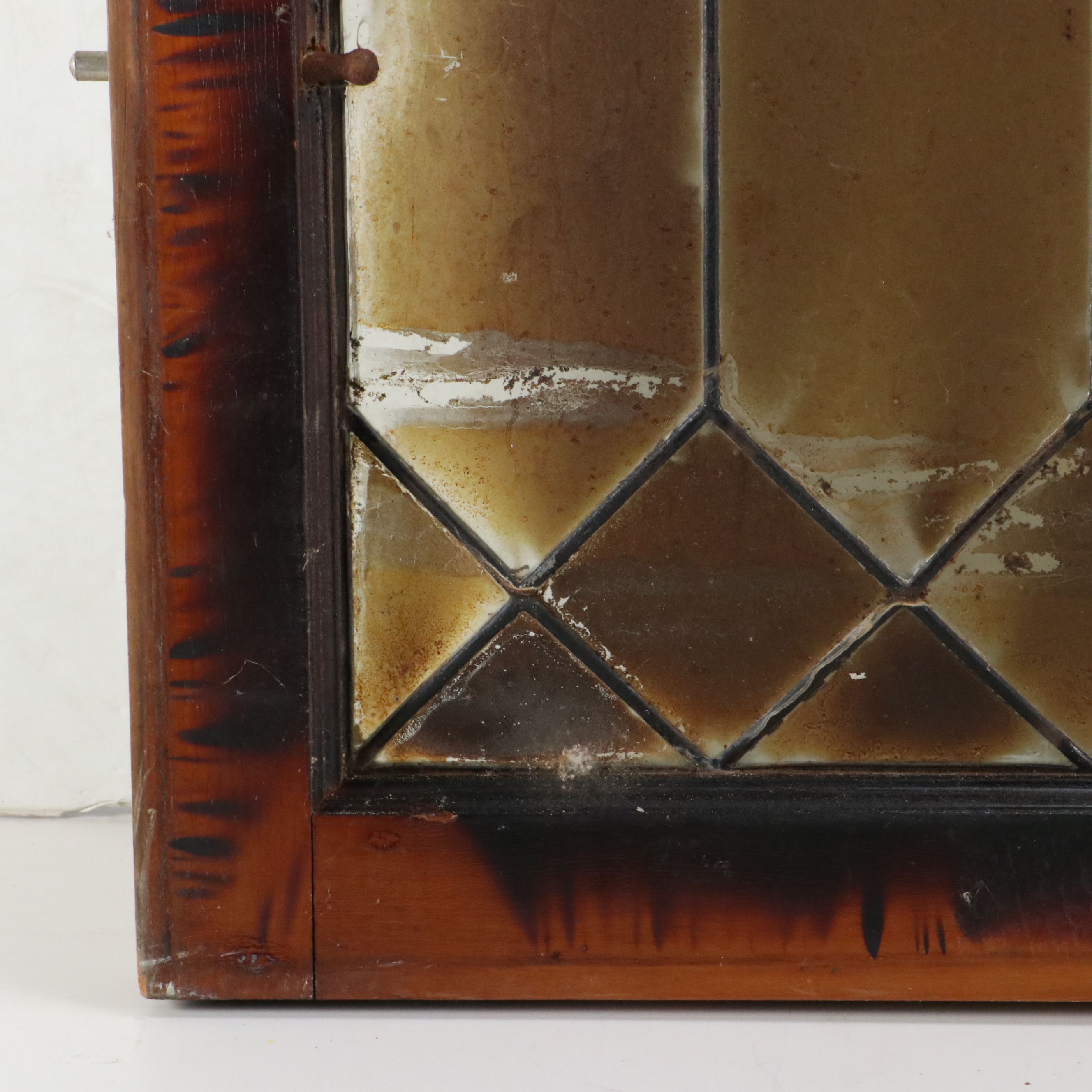 Beveled Glass Wood Framed Window