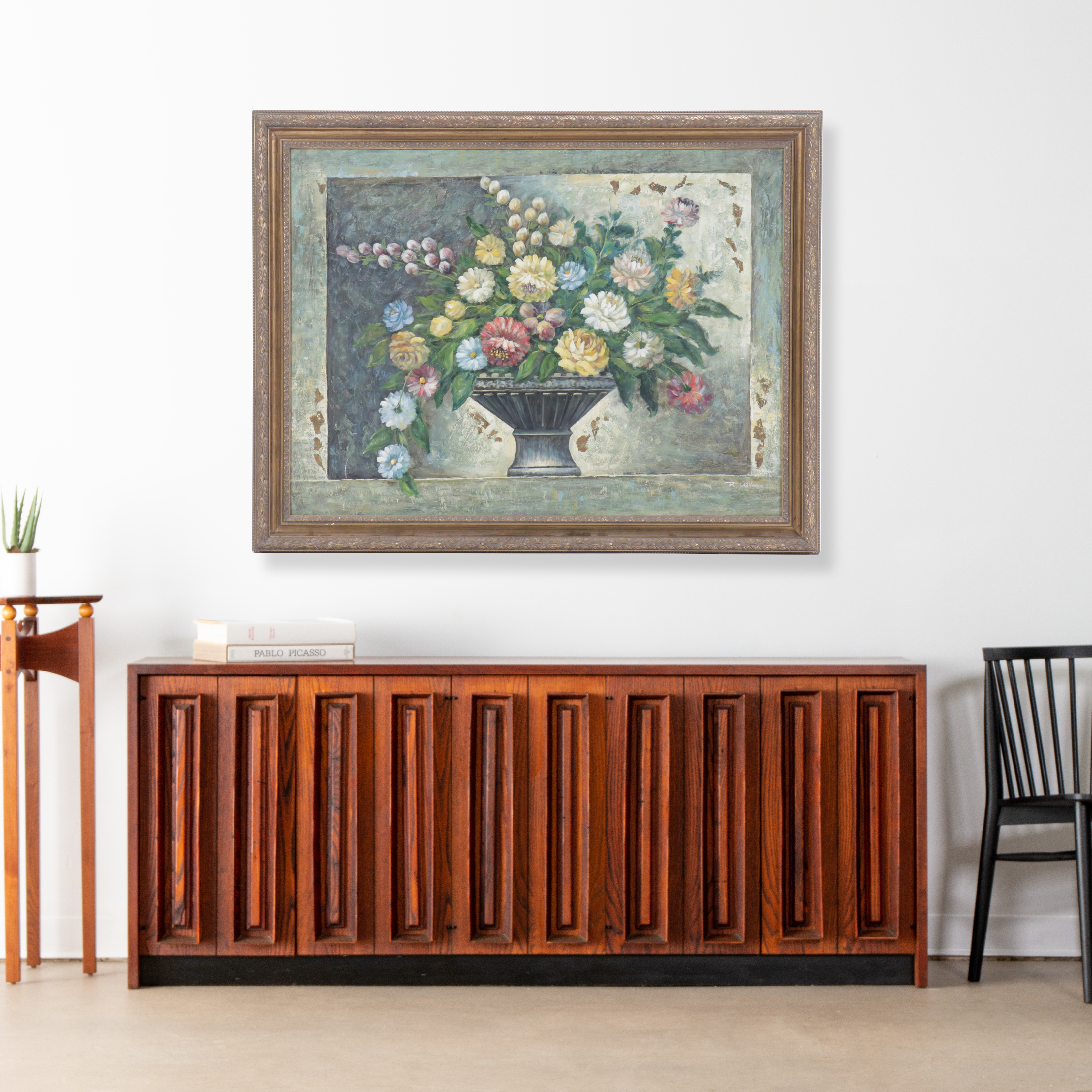 Ruth Wilcox Large-Scale Floral Still Life Oil Painting, Circa 2000