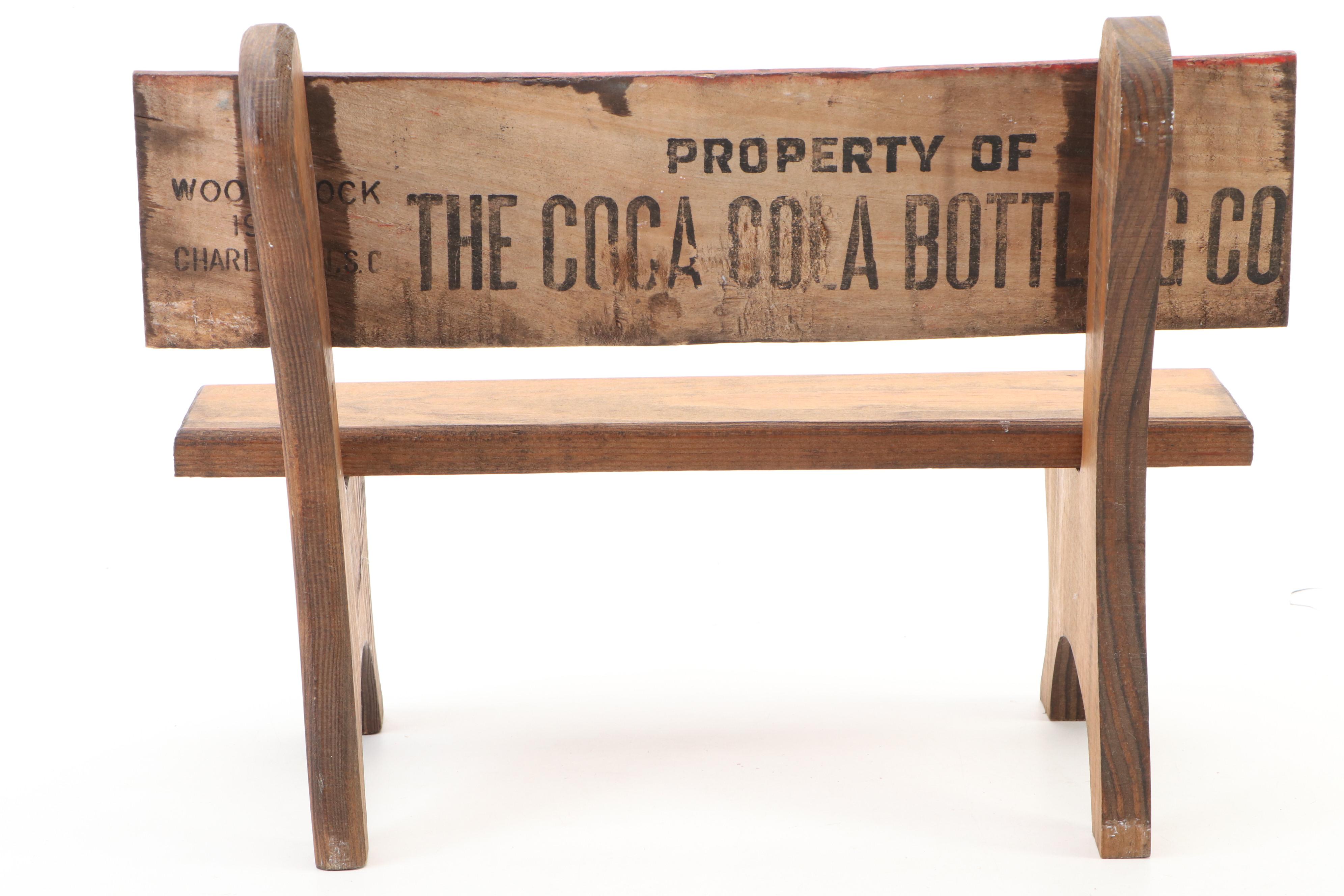 Vintage Wooden Coca-Cola Advertising Doll Bench