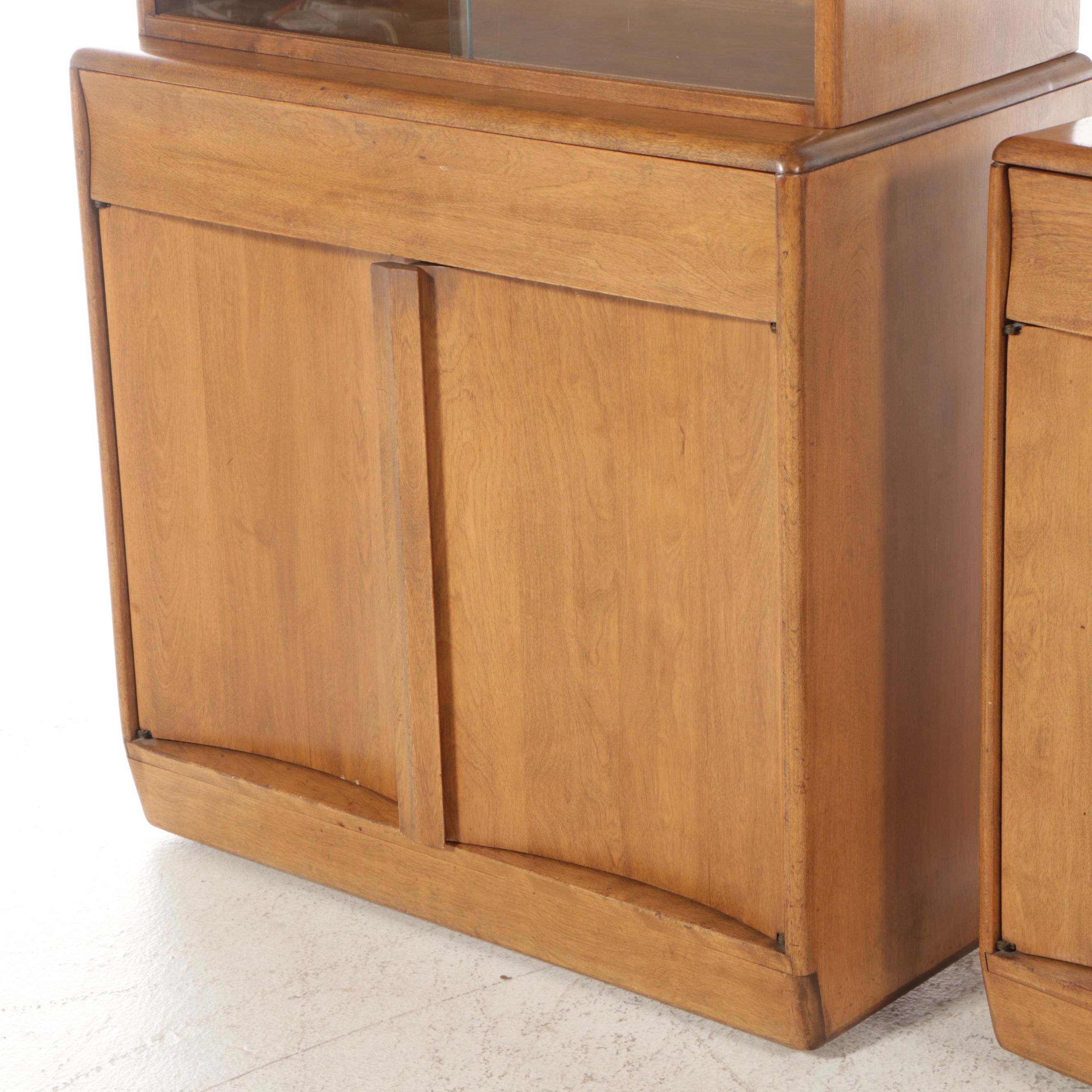 Heywood-Wakefield Mid Century Modern Maple China Cabinet and Buffet in "Wheat"