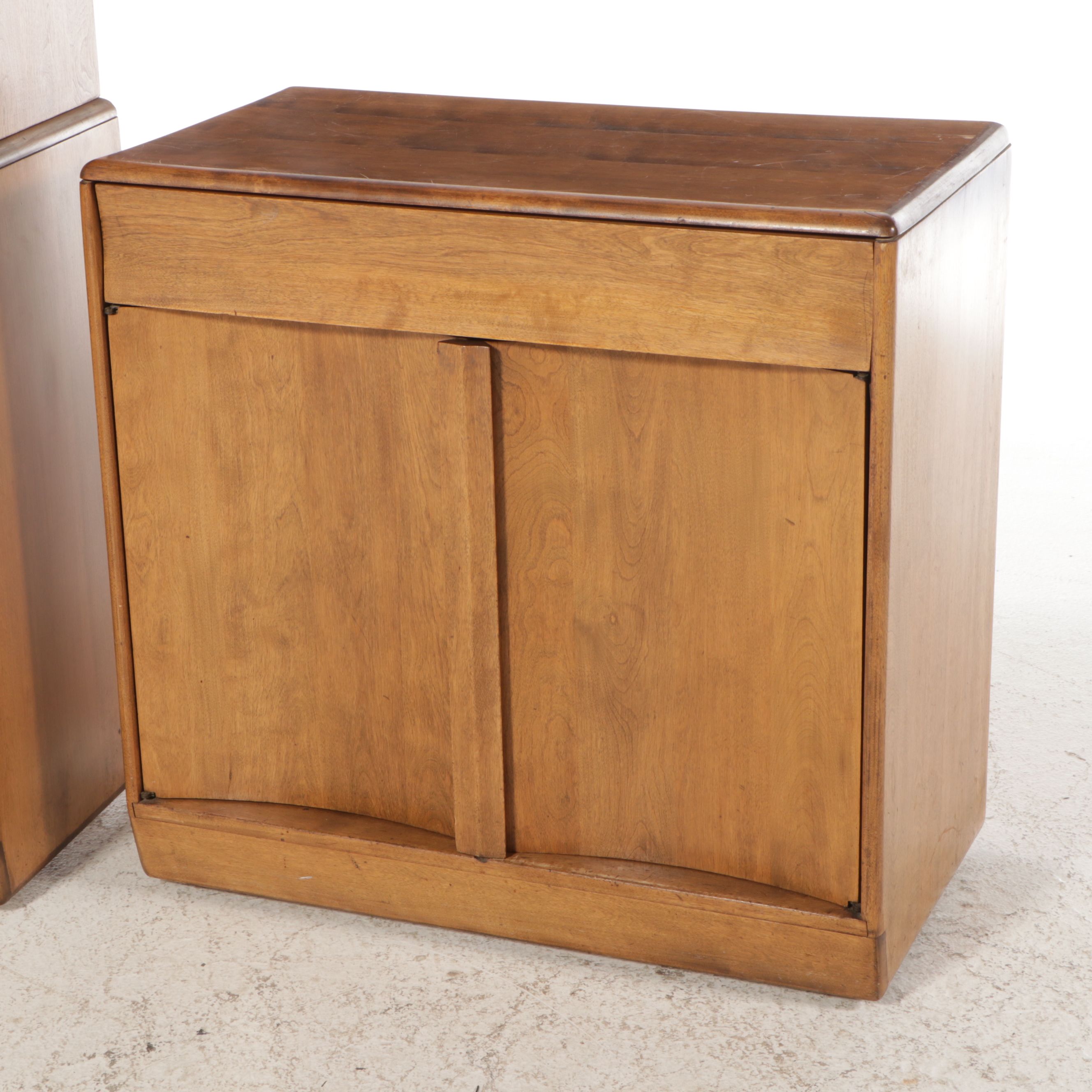 Heywood-Wakefield Mid Century Modern Maple China Cabinet and Buffet in "Wheat"