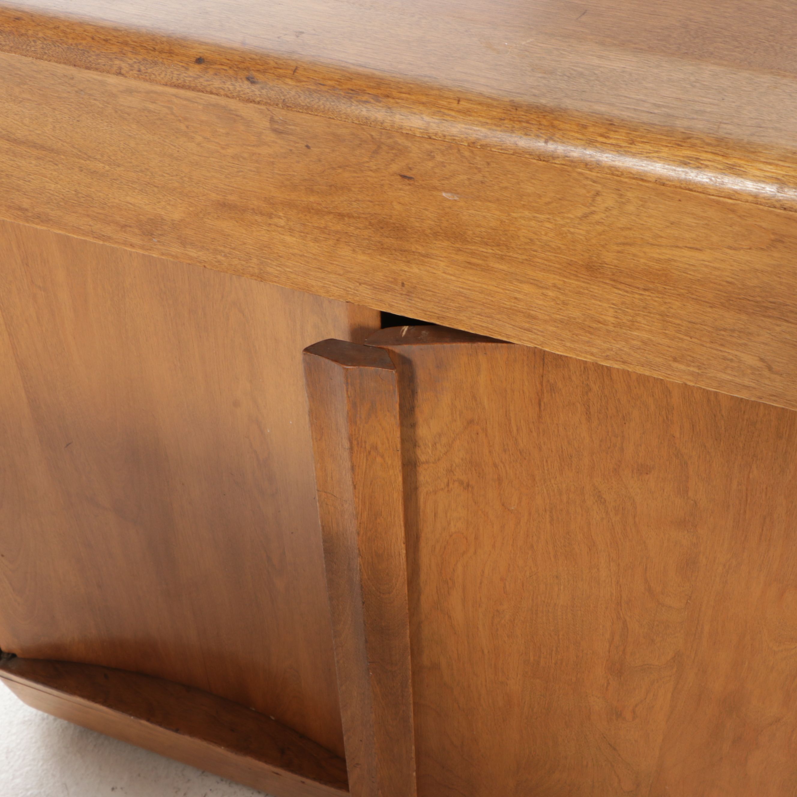 Heywood-Wakefield Mid Century Modern Maple China Cabinet and Buffet in "Wheat"