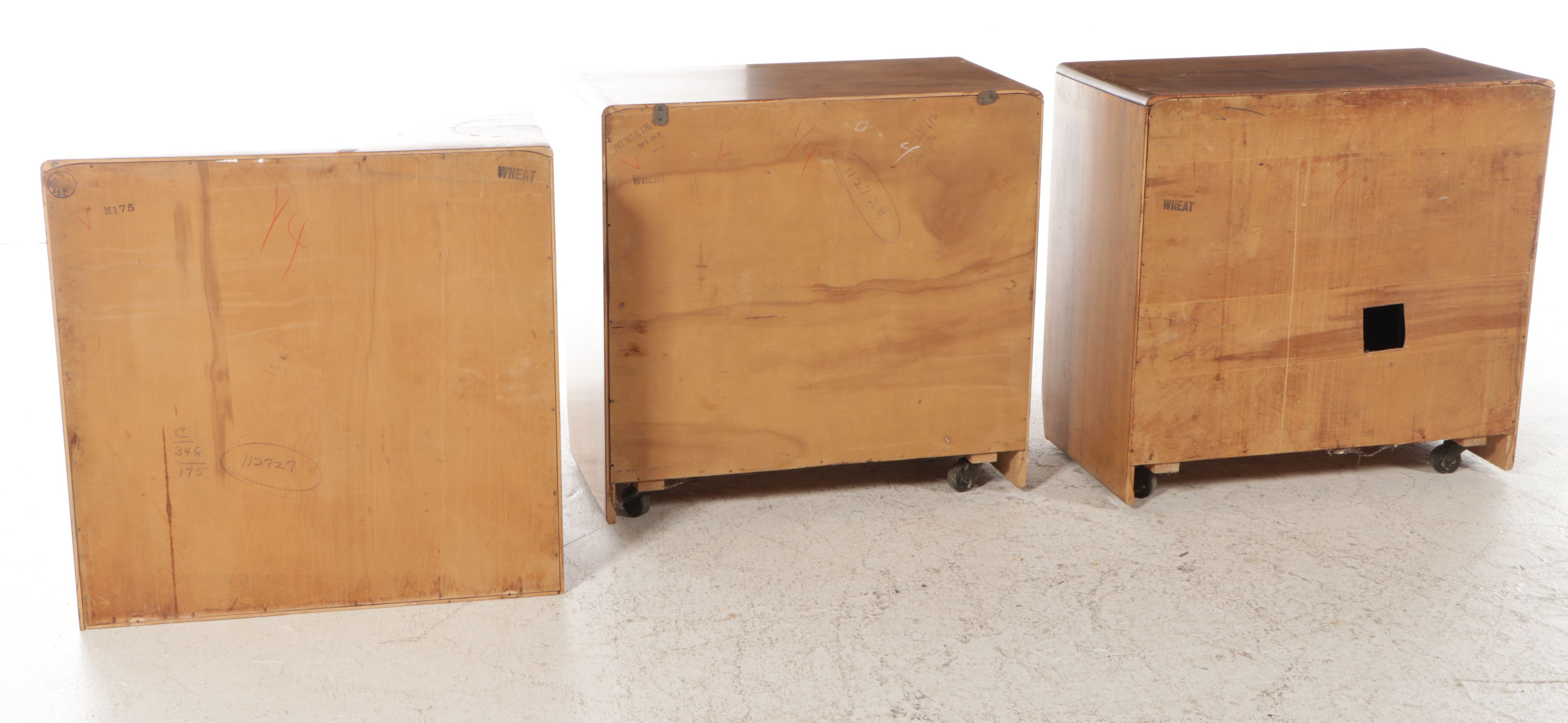 Heywood-Wakefield Mid Century Modern Maple China Cabinet and Buffet in "Wheat"