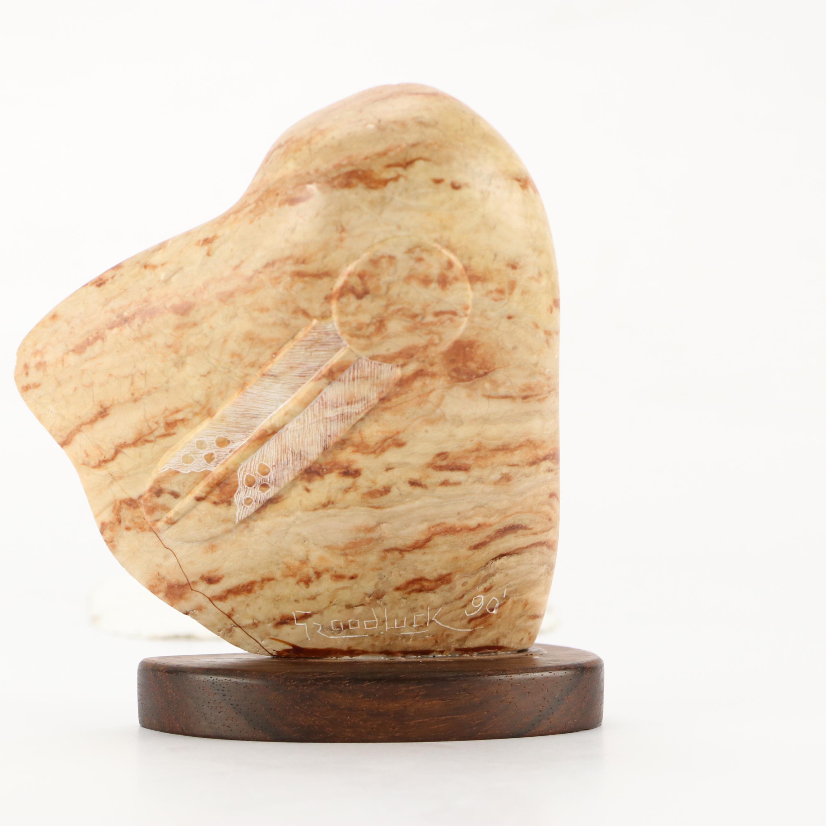 Southwestern Style Hand-Carved Soapstone Bust, Late 20th C