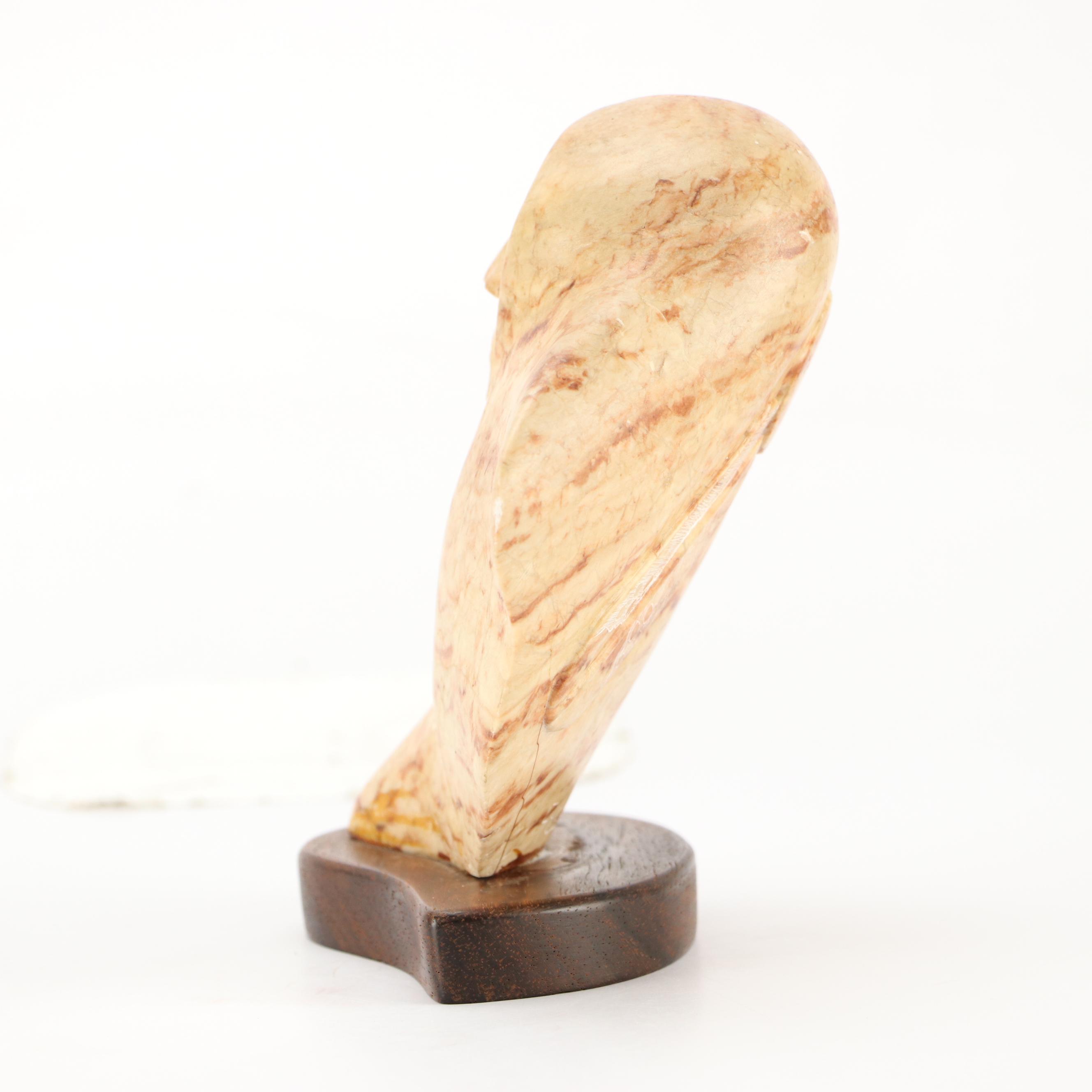 Southwestern Style Hand-Carved Soapstone Bust, Late 20th C