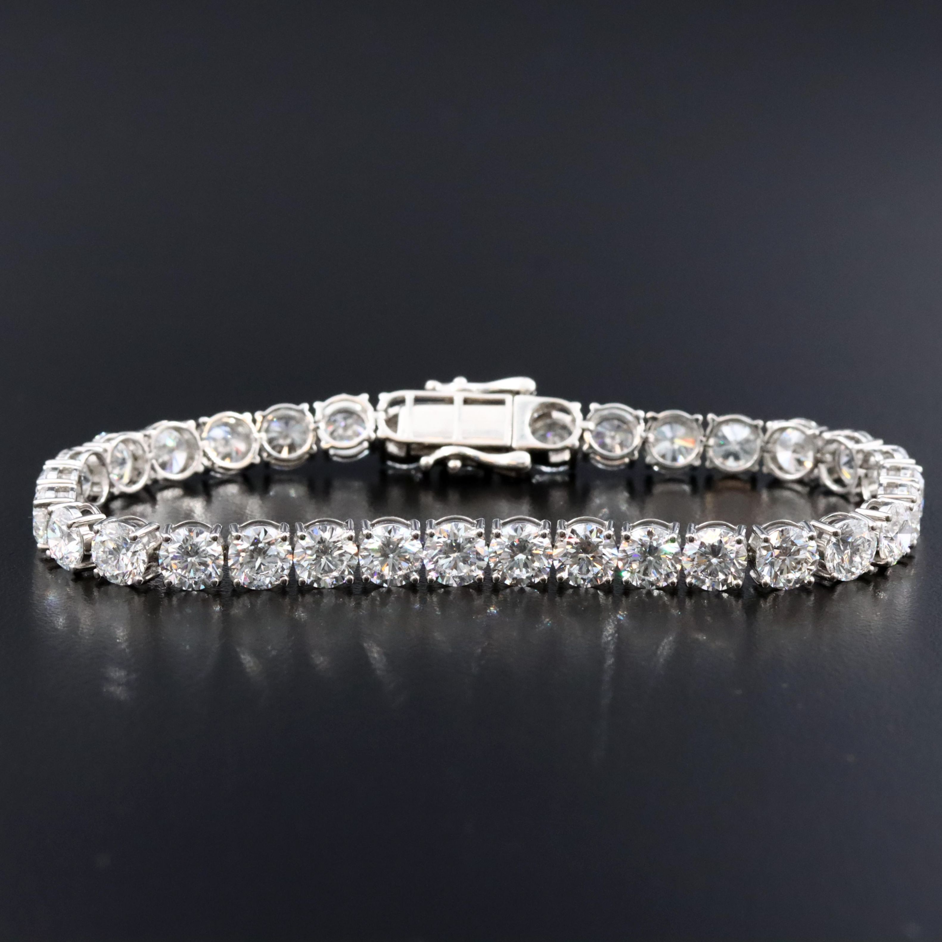 Platinum 18.10 CTW Lab Grown Diamond Line Bracelet