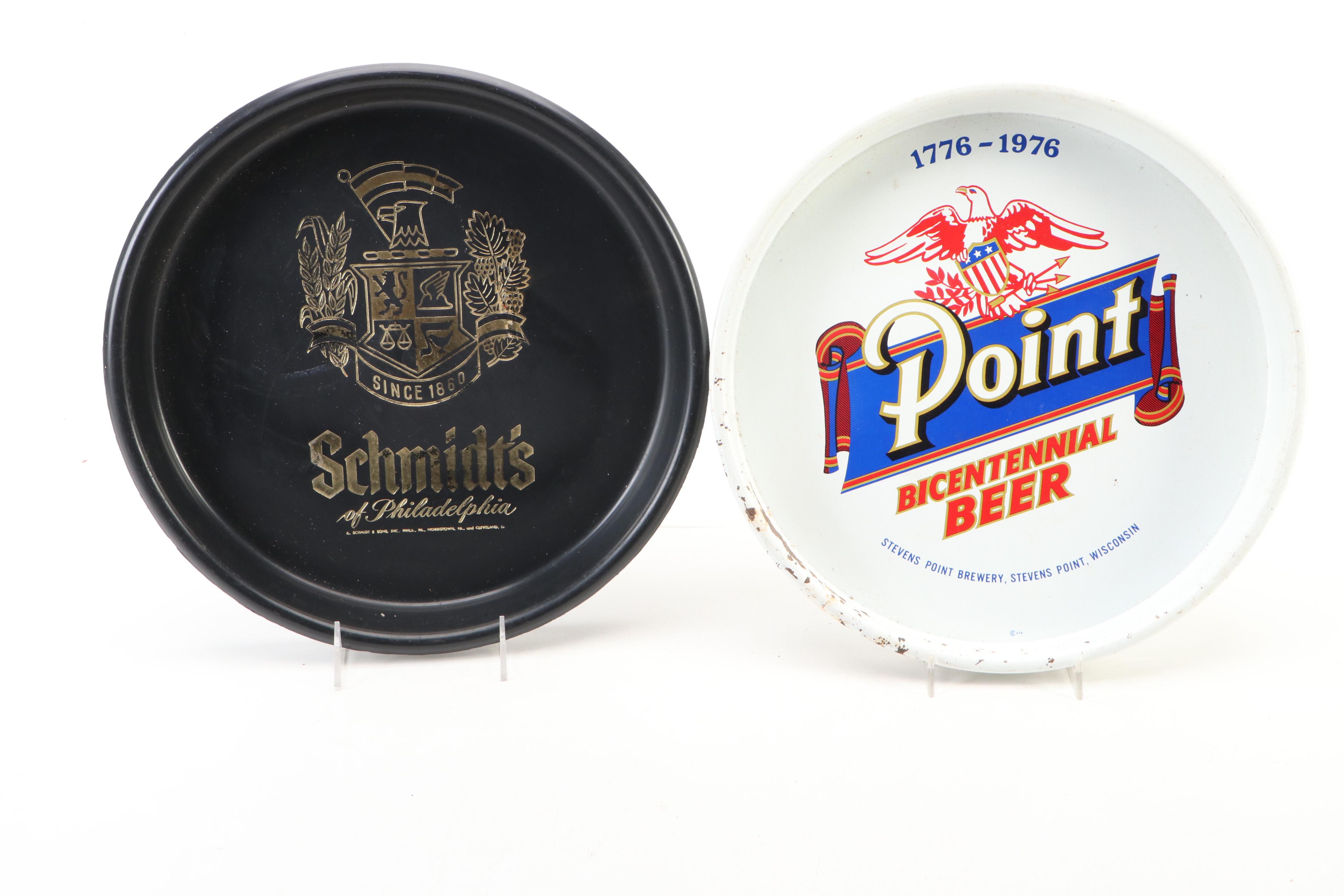 Vintage Coors and Other Metal Beer Advertising Trays, Mid to Late 20th Century