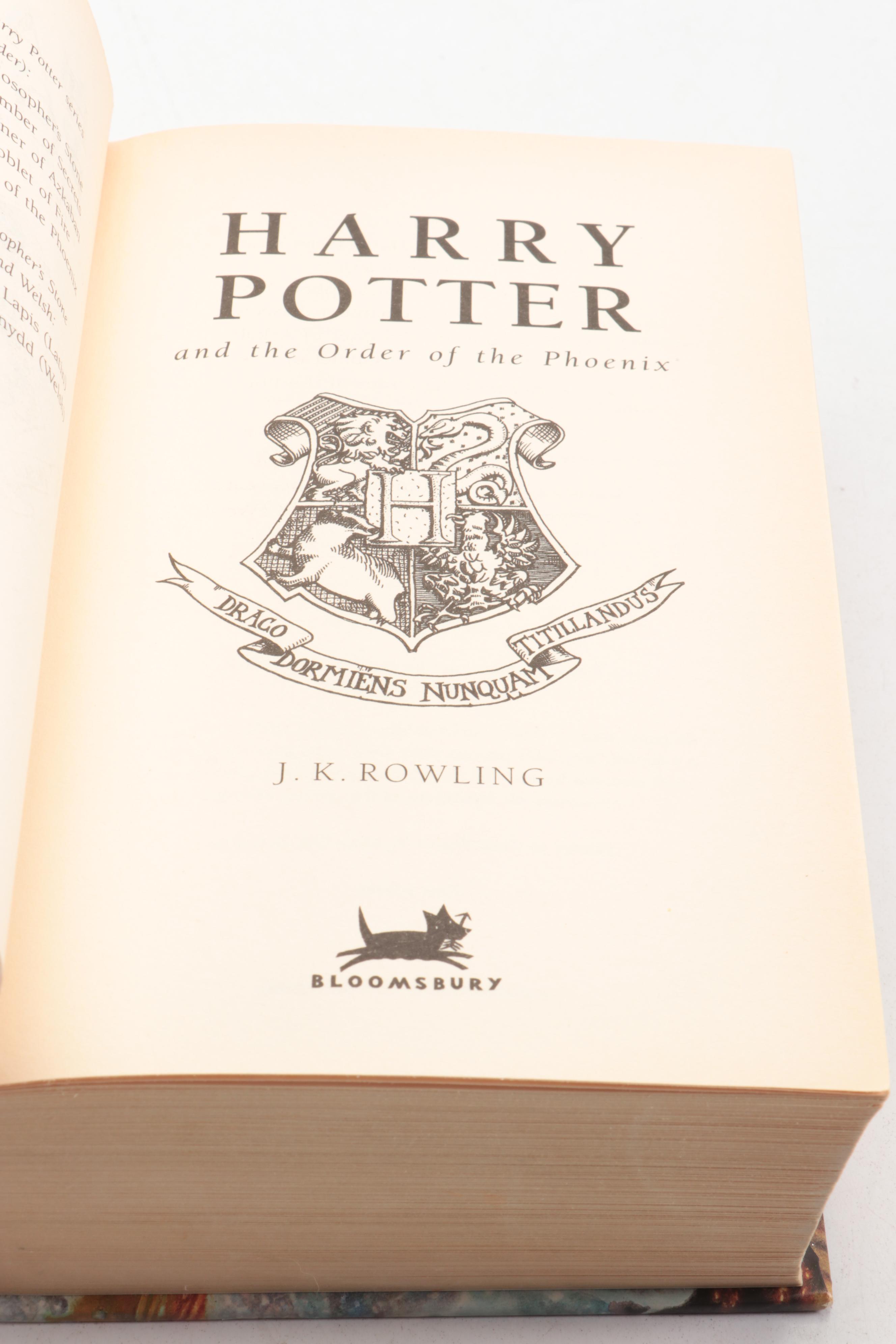 First UK Edition "Harry Potter and the Order of the Phoenix" by J. K. Rowling