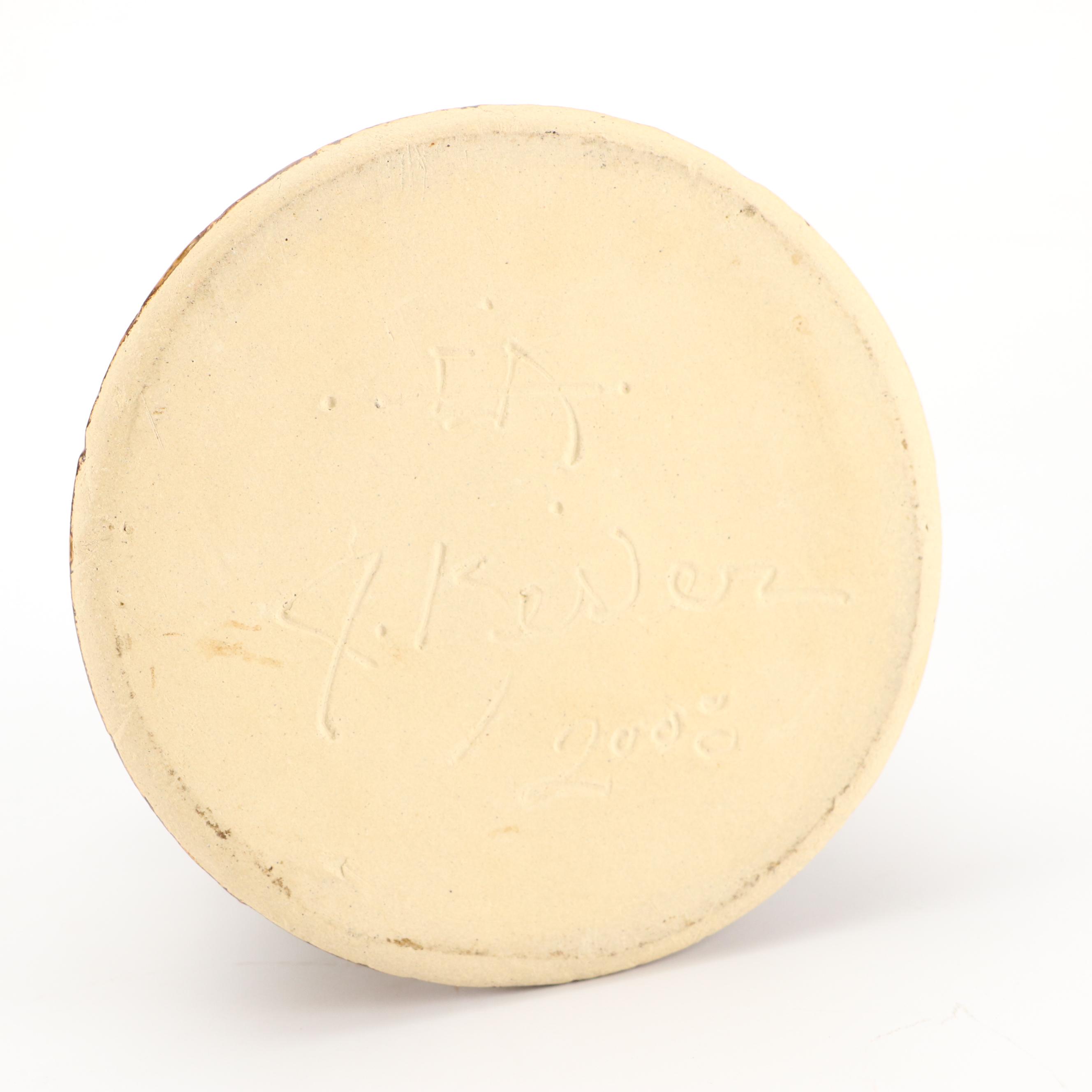 Majolica Style Basket Vases with Studio Pottery Pine Ceramic Basket Vase