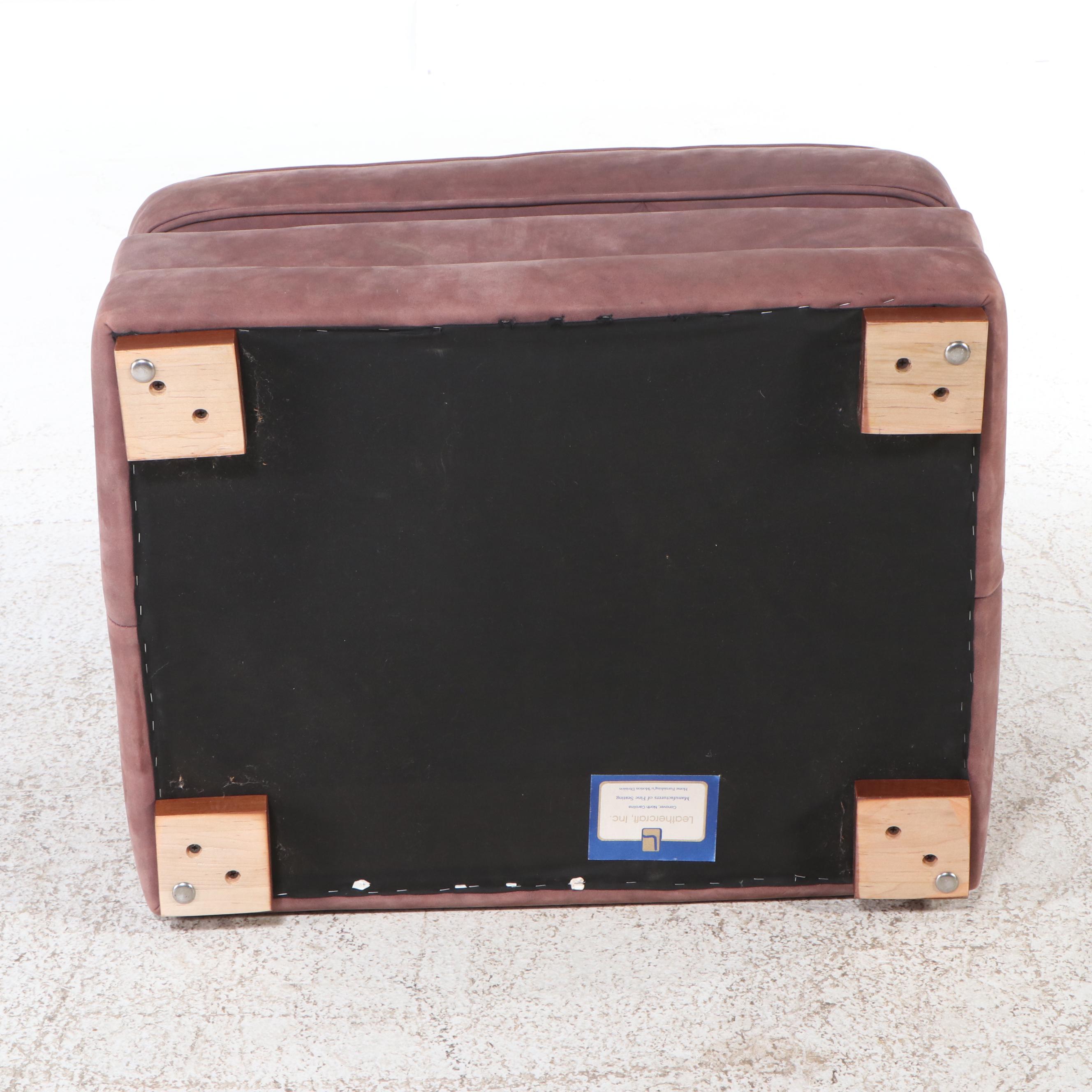 Leathercraft Inc. Leather Upholstered Club Chair and Ottoman