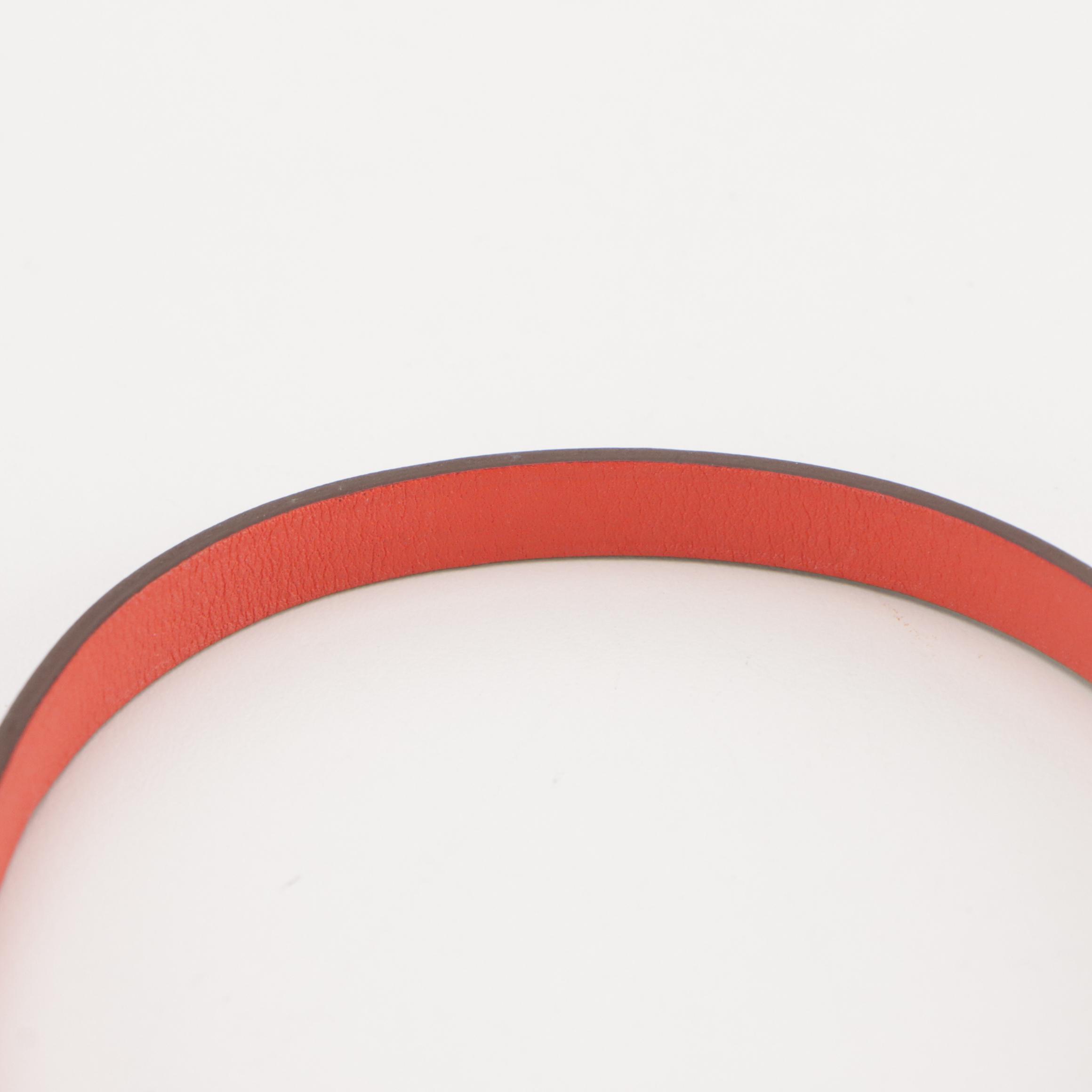 Hermès Behapi Double Tour Red/Pink Leather Bracelet