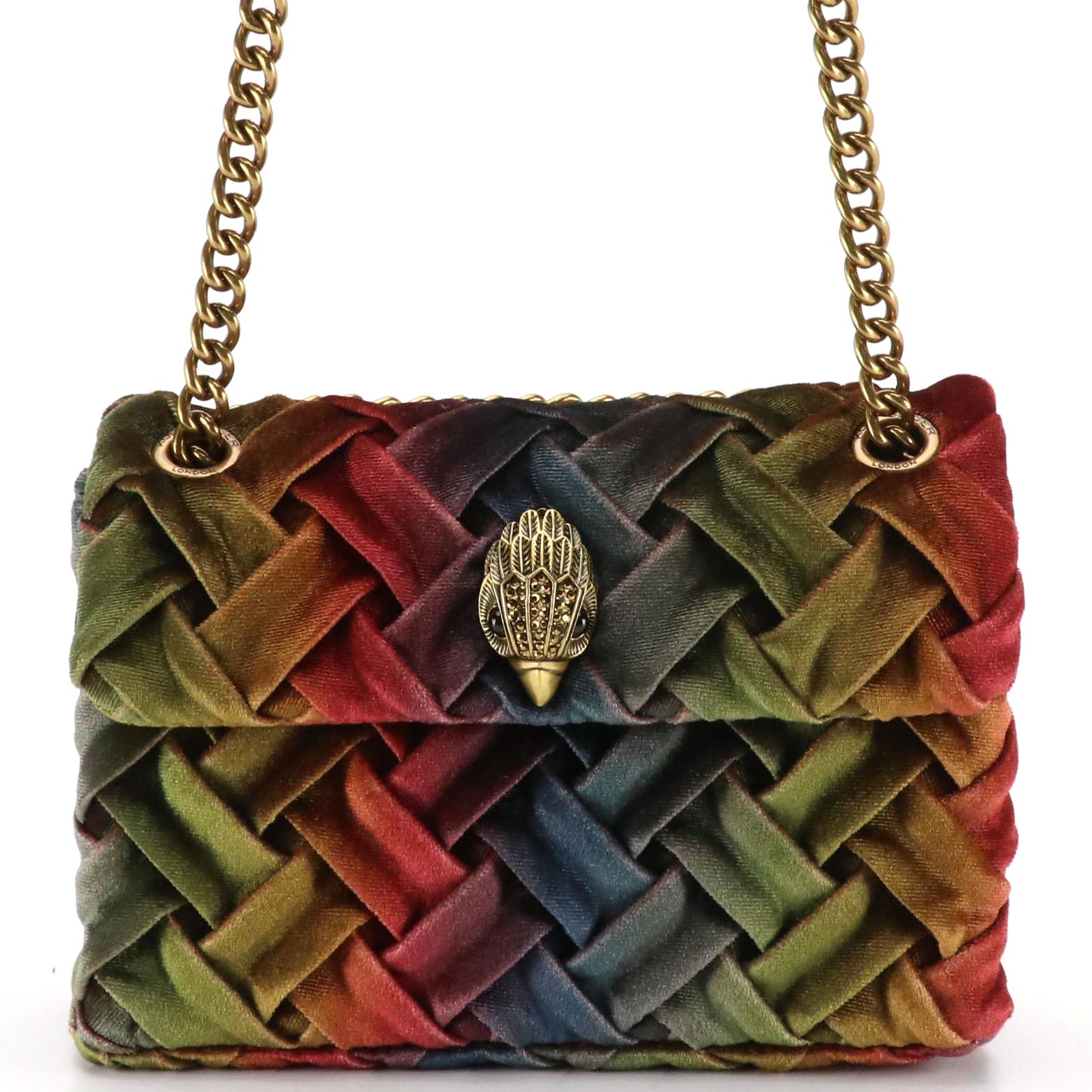 Kurt Geiger Mini Kensington Shoulder Bag in Multicolored Woven Velvet