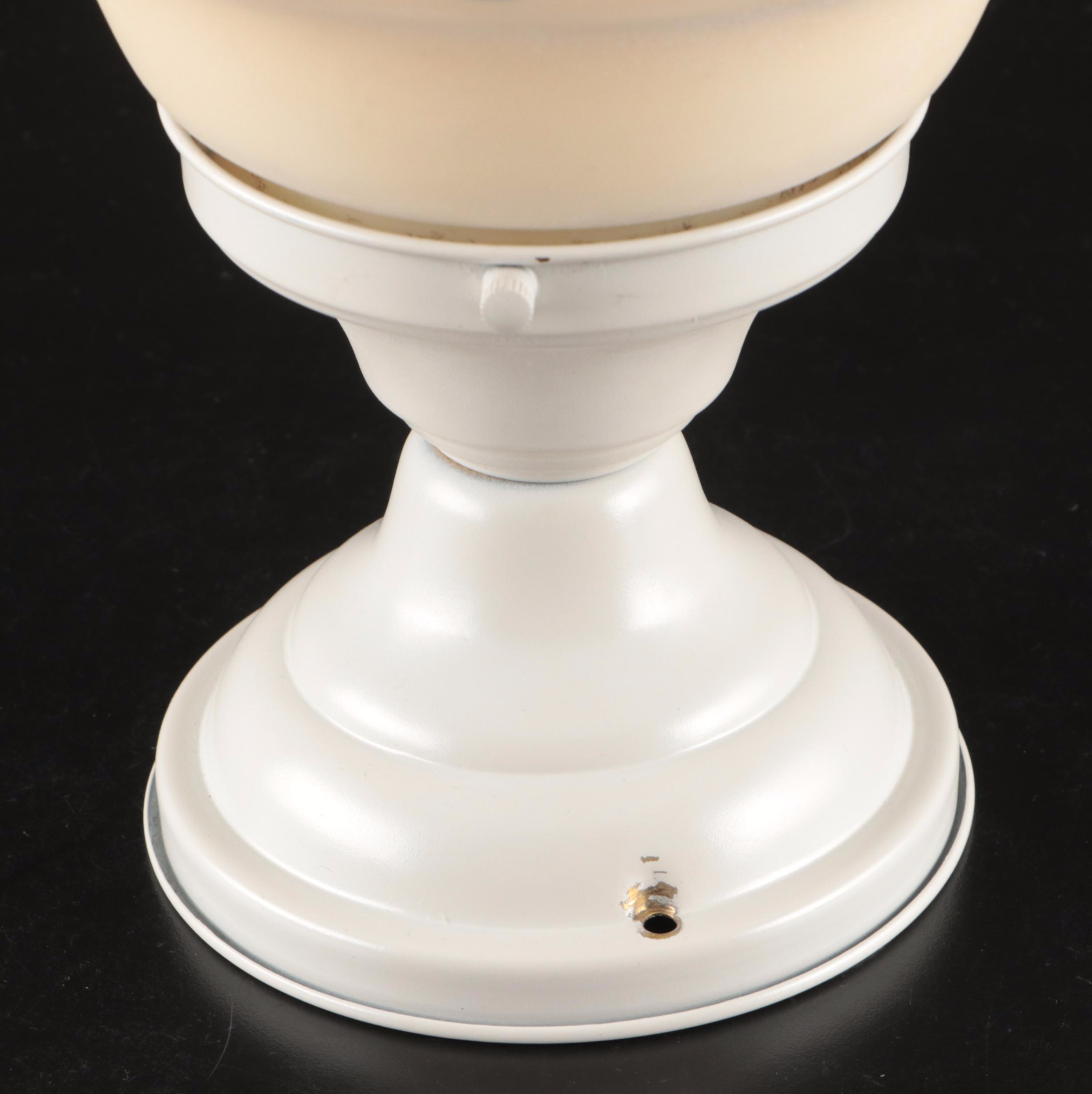 Hand-Painted Metal and Glass Ceiling Light, Early 20th Century