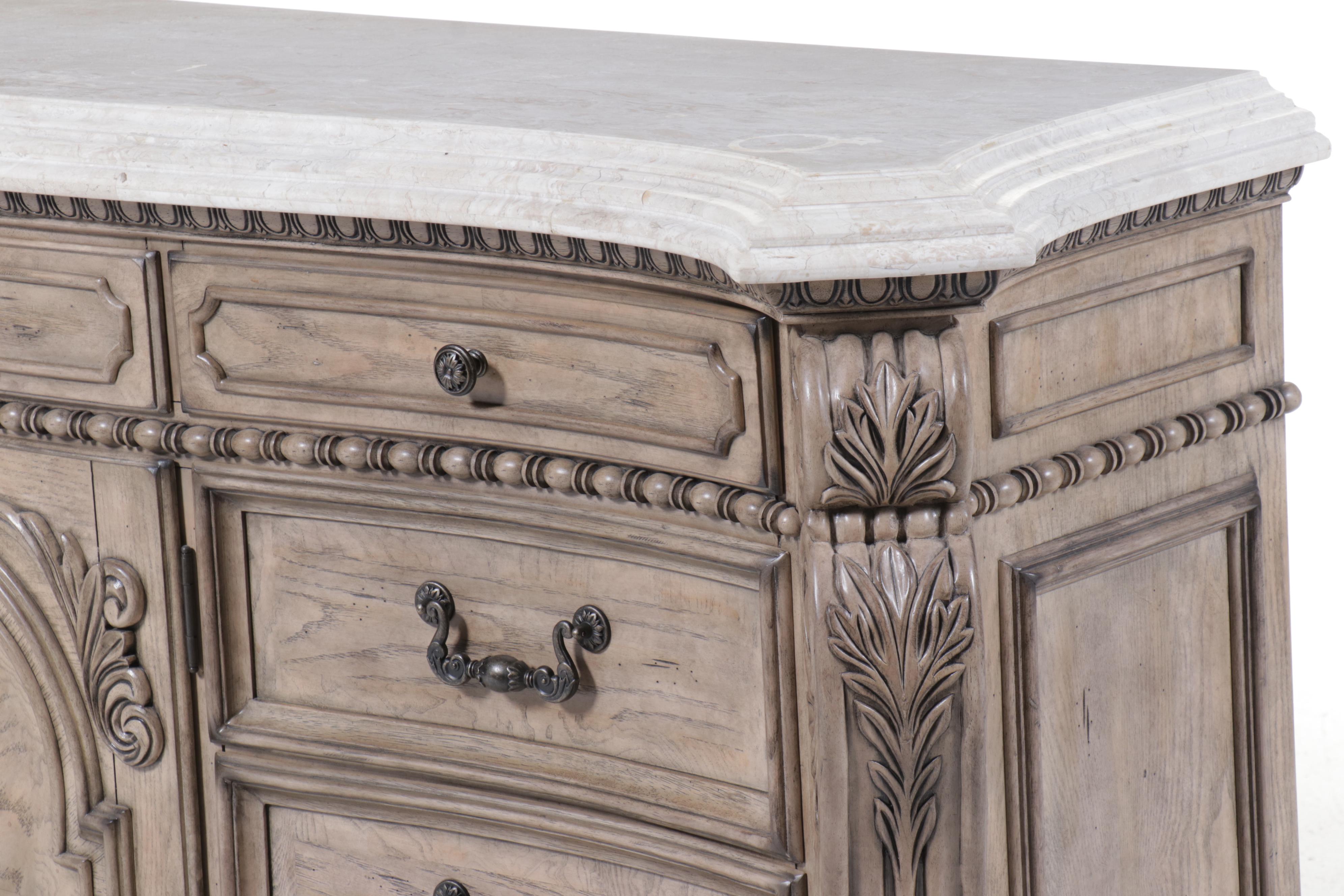 Michael Amini "Villa di Como" Marble Top Painted Wood Dresser