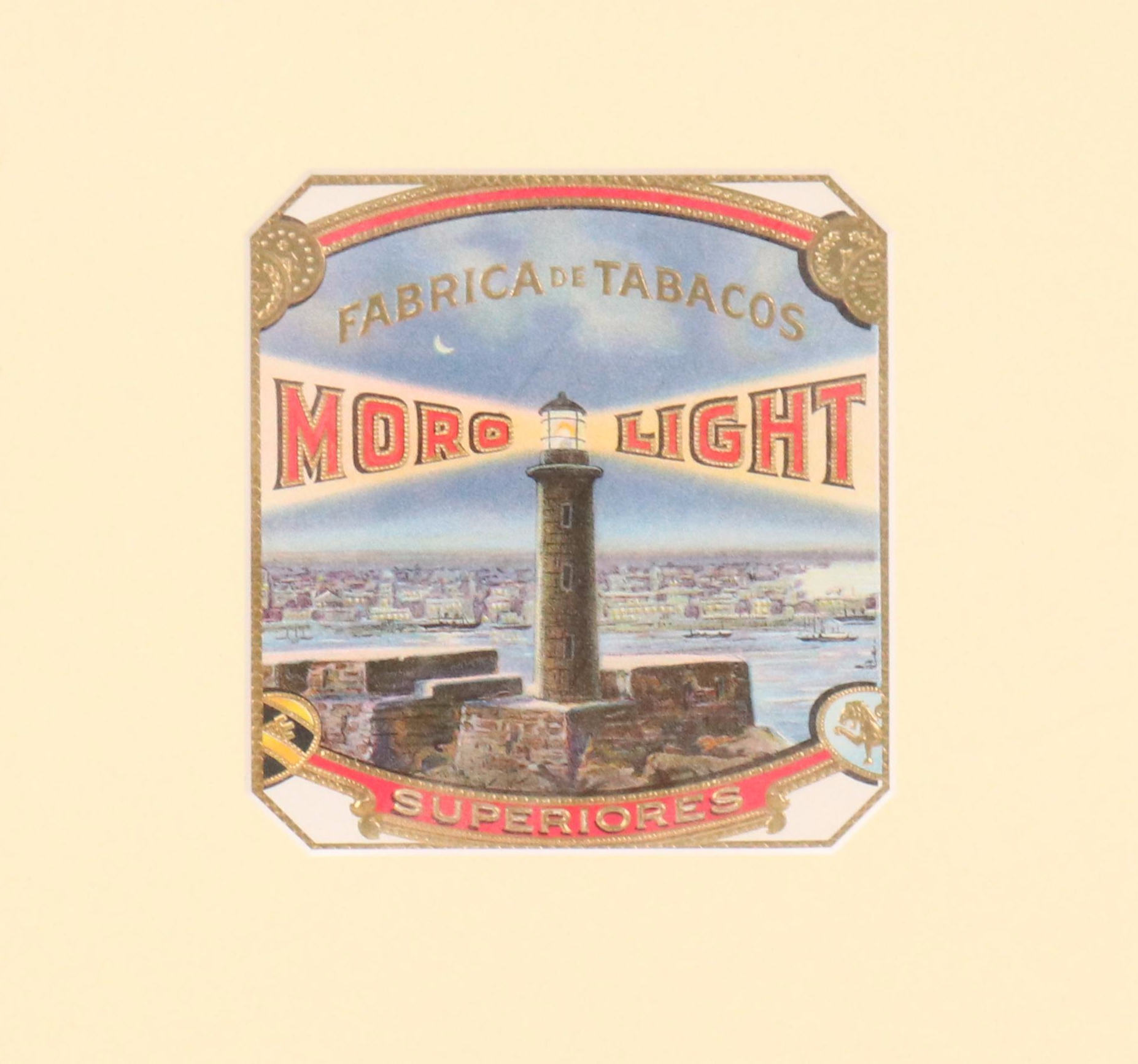 "Moro Light" Tobacco Embossed Chromolithograph Cigar Box Label