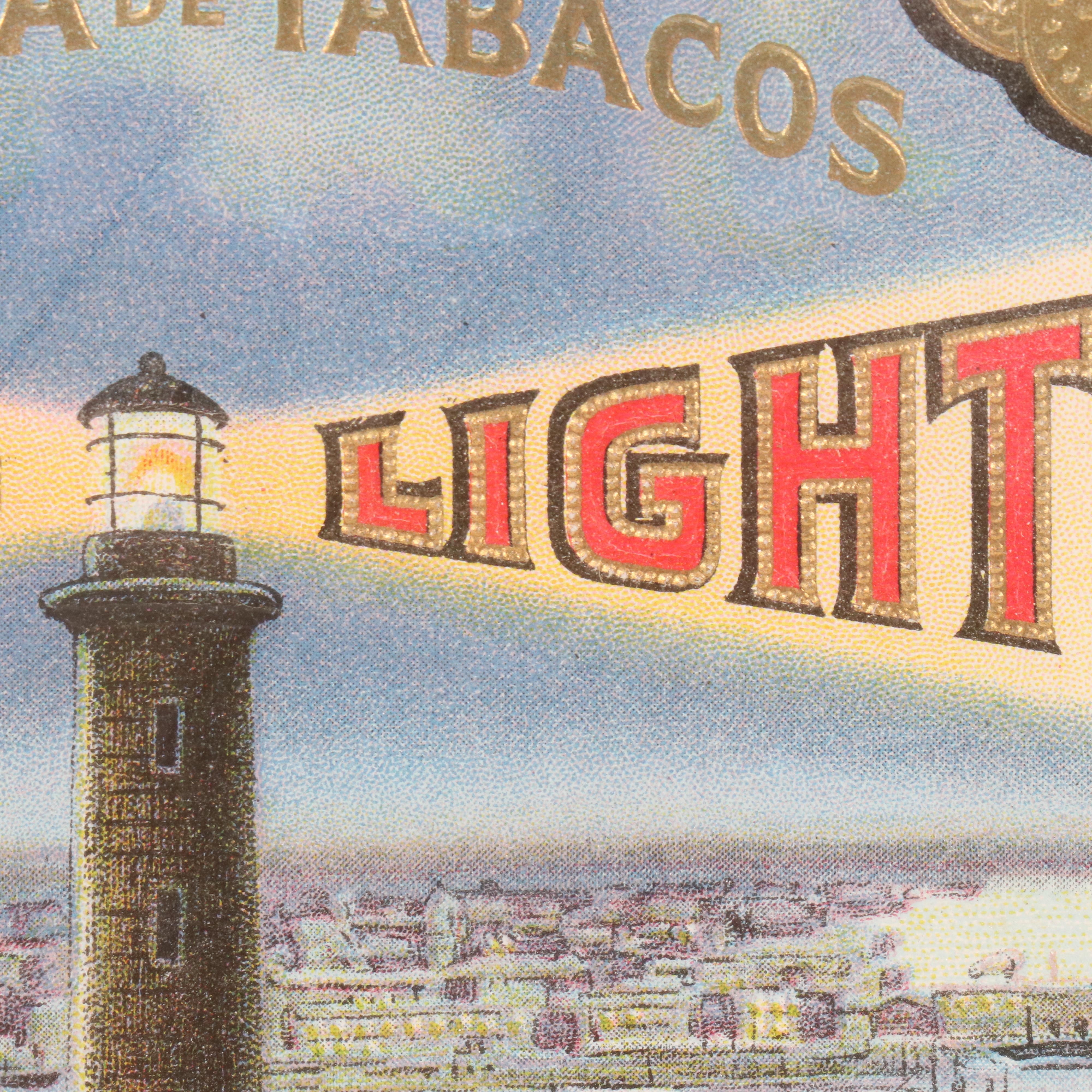"Moro Light" Tobacco Embossed Chromolithograph Cigar Box Label