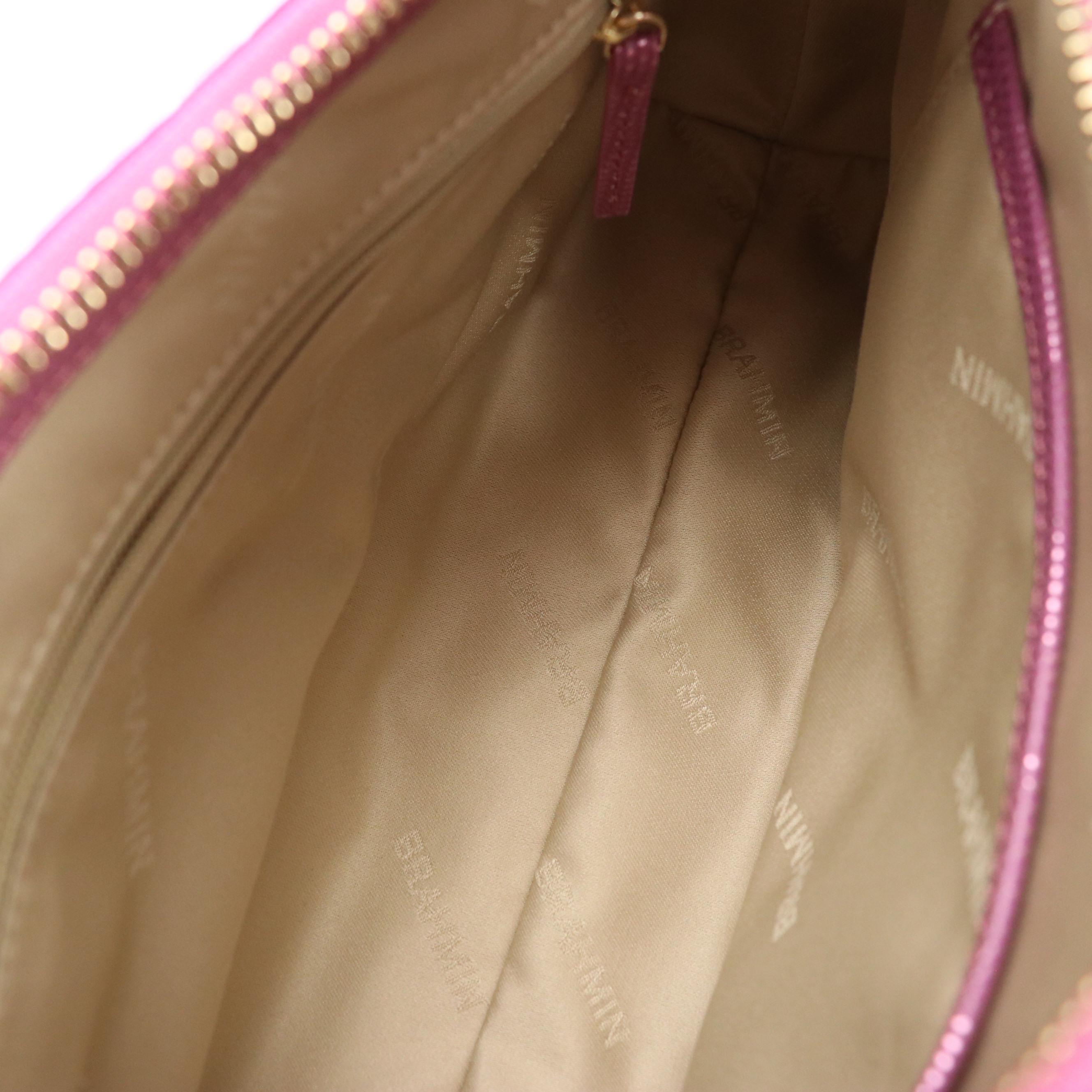 Brahmin Mod Esme Shoulder Bag in "Rose Water Akoni" Metallic Snakeskin Leather