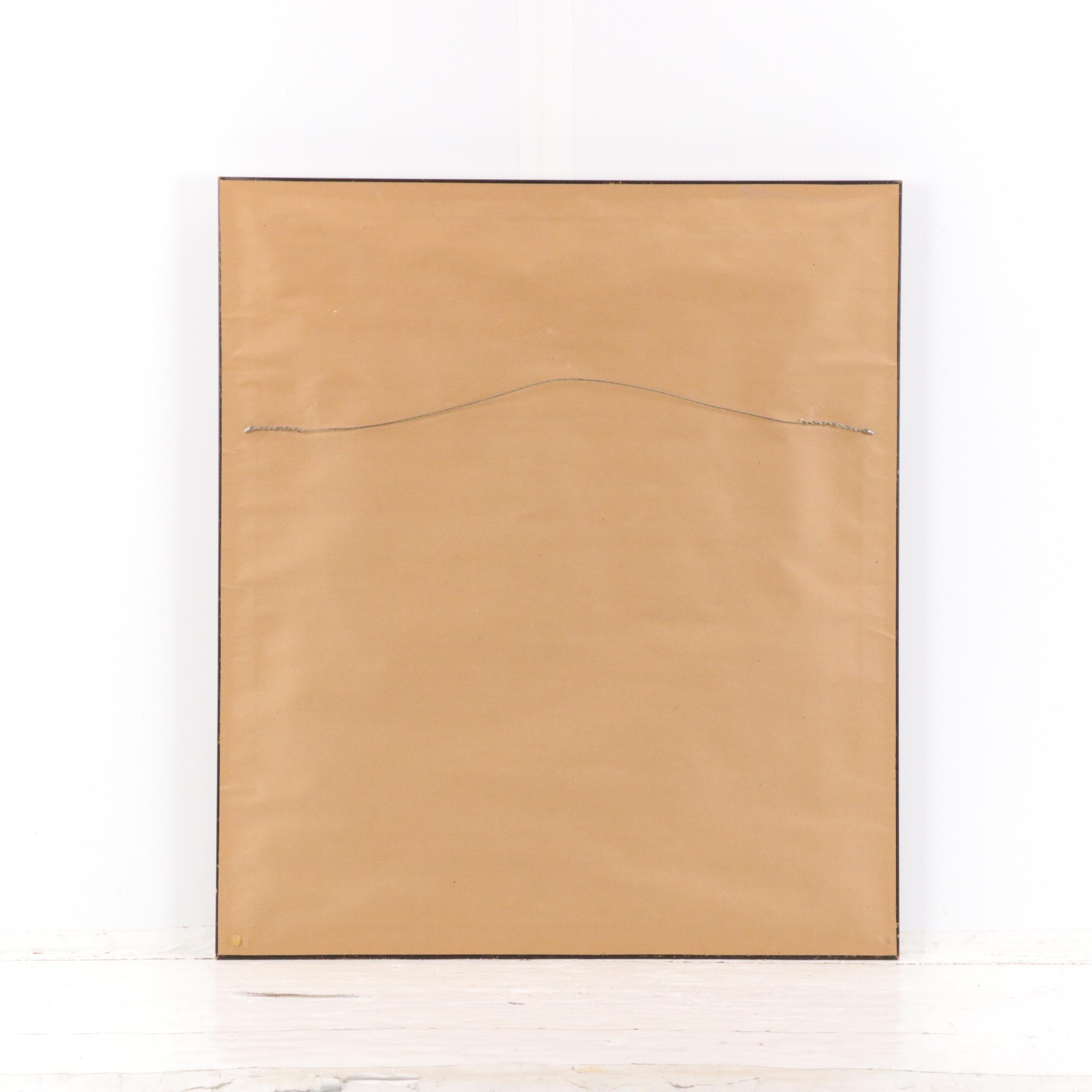 Donna Brinkman Oil Pastel Portrait of Woman in Green, Late 20th Century