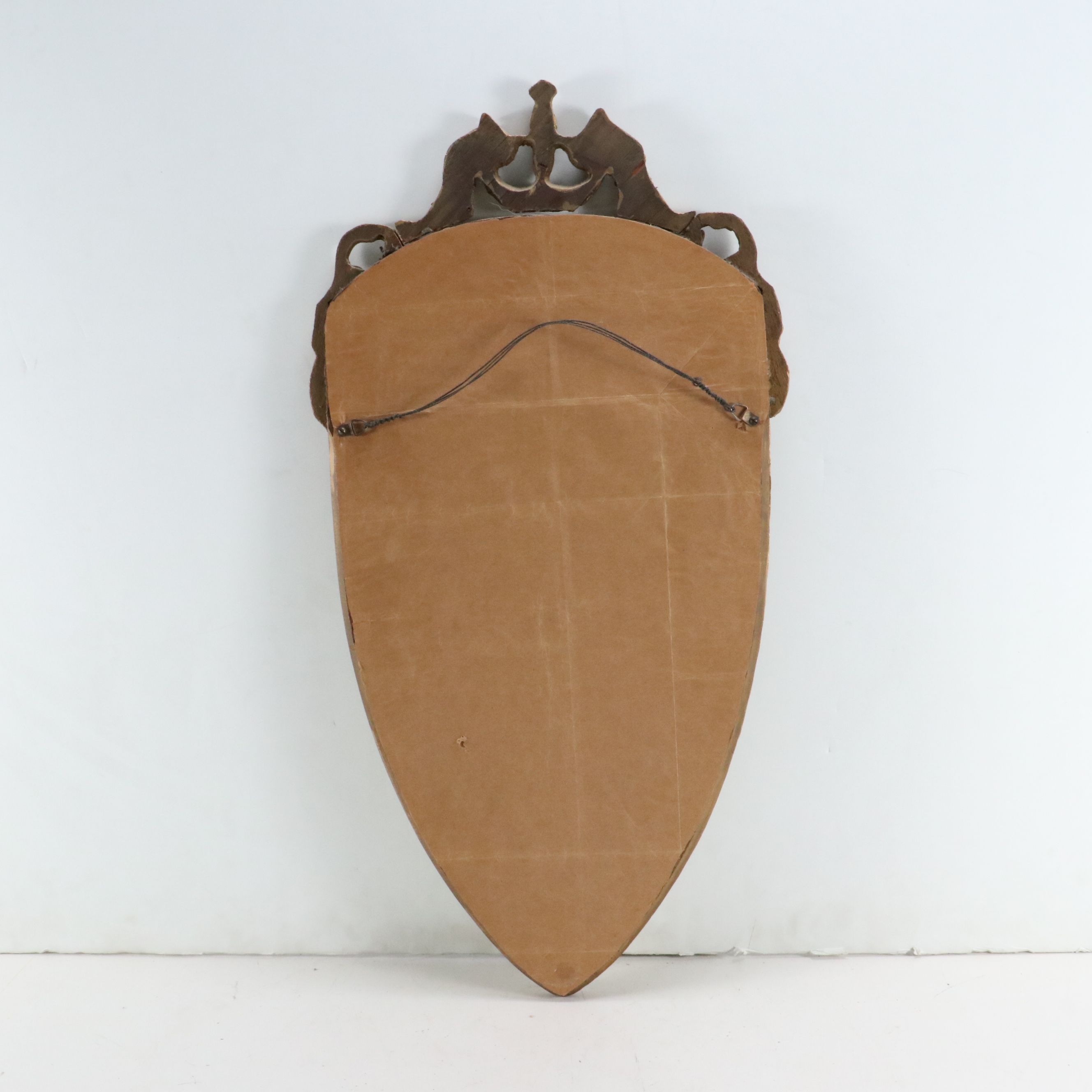 Italian Style Mid-Century Gilt Finished Shield Wall Mirror