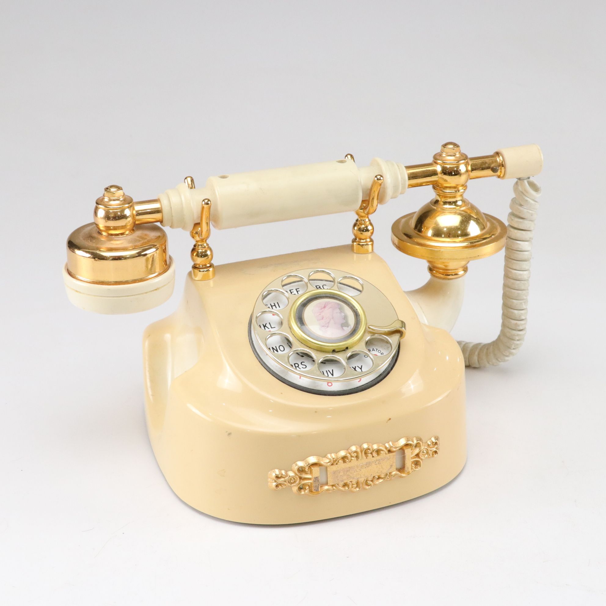 Princess Ivory & Gold Rotary Desk Telephone with Hand-Decorated Teacup and More
