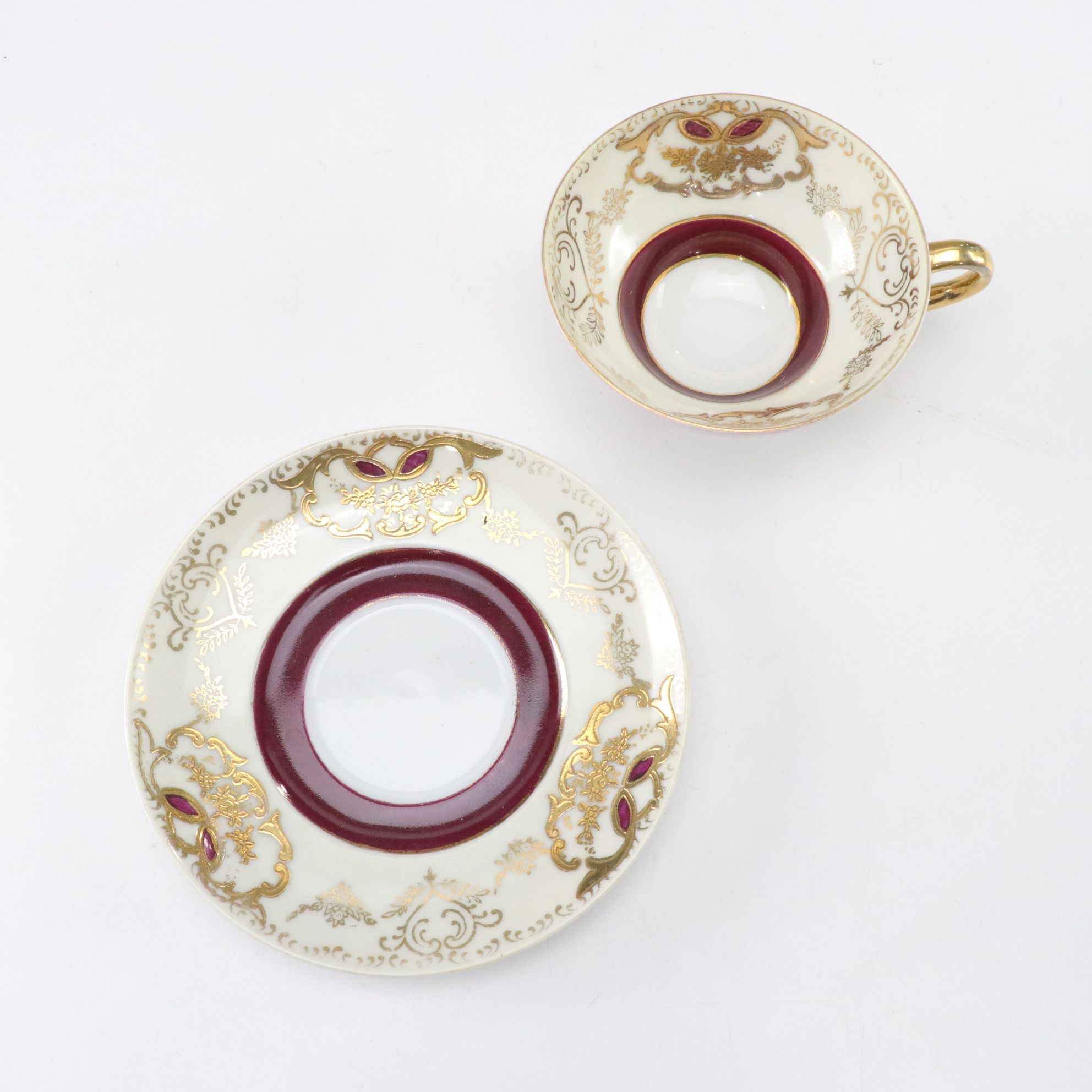 Princess Ivory & Gold Rotary Desk Telephone with Hand-Decorated Teacup and More