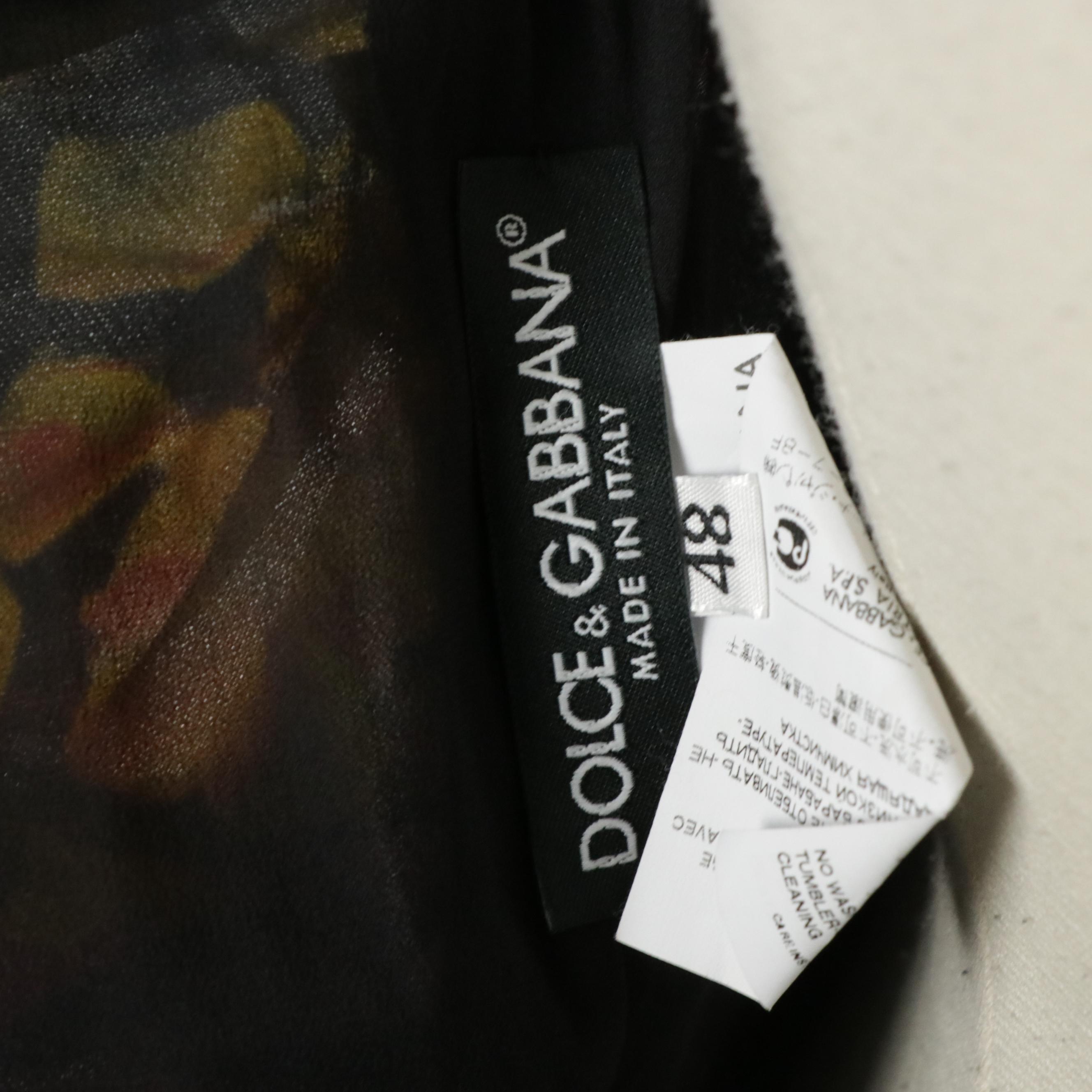 Dolce & Gabbana Floral Print Drape Ruched Sleeveless Dress