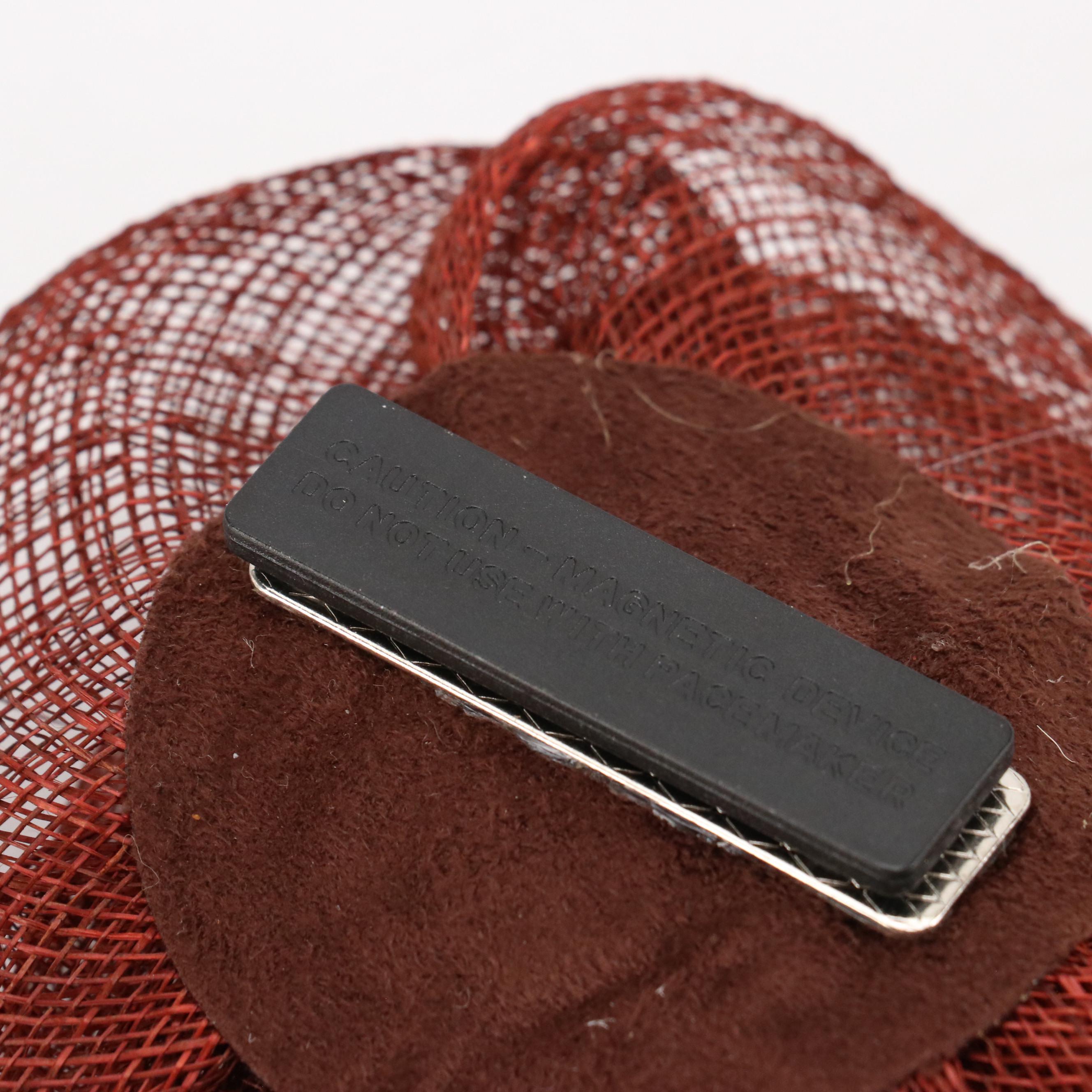 Chico's Feather and Fabric Brooch Pins with Crystal Accents