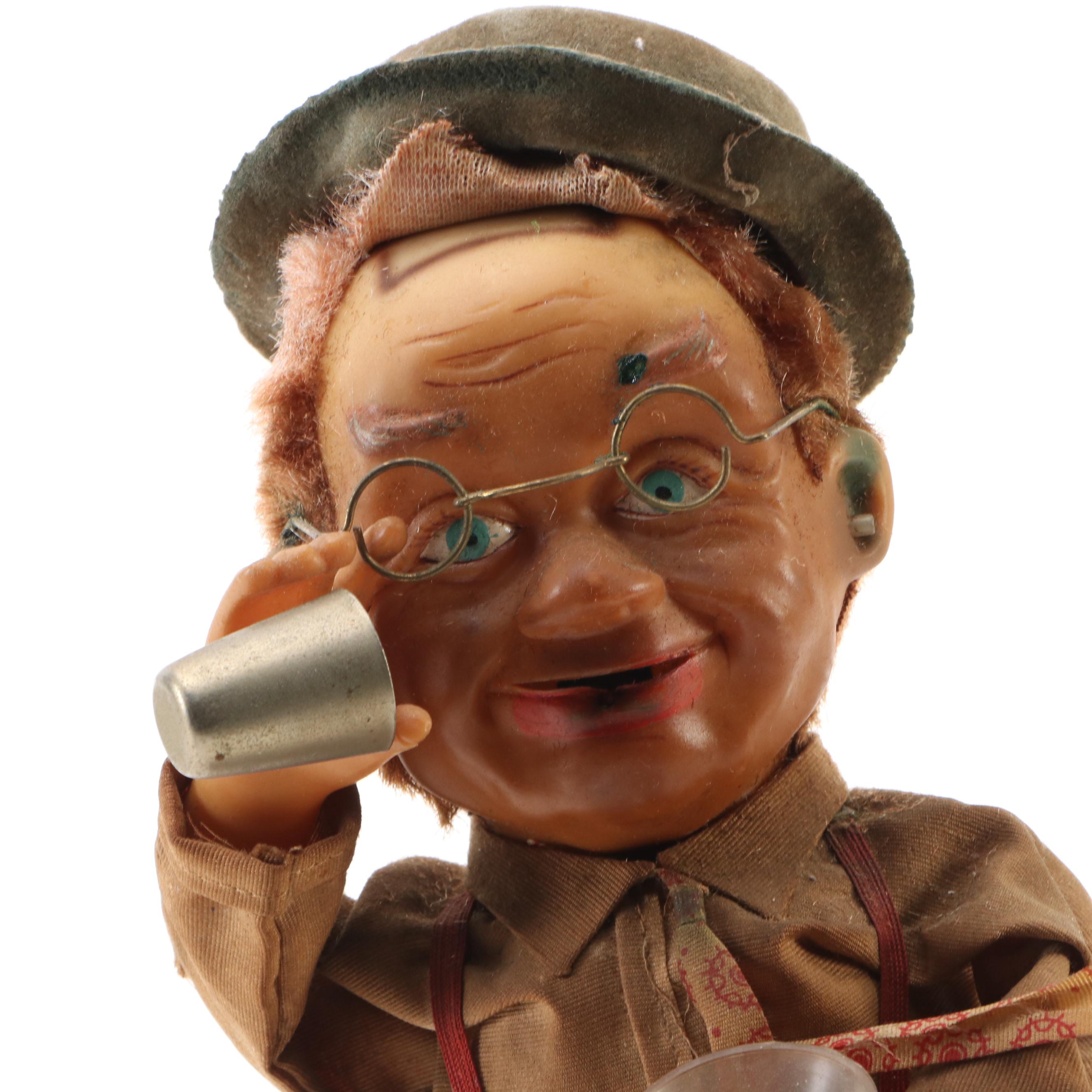 Rosko "Charley Weaver Bartender" Battery Operated Figurine, Mid to Late 20th C.