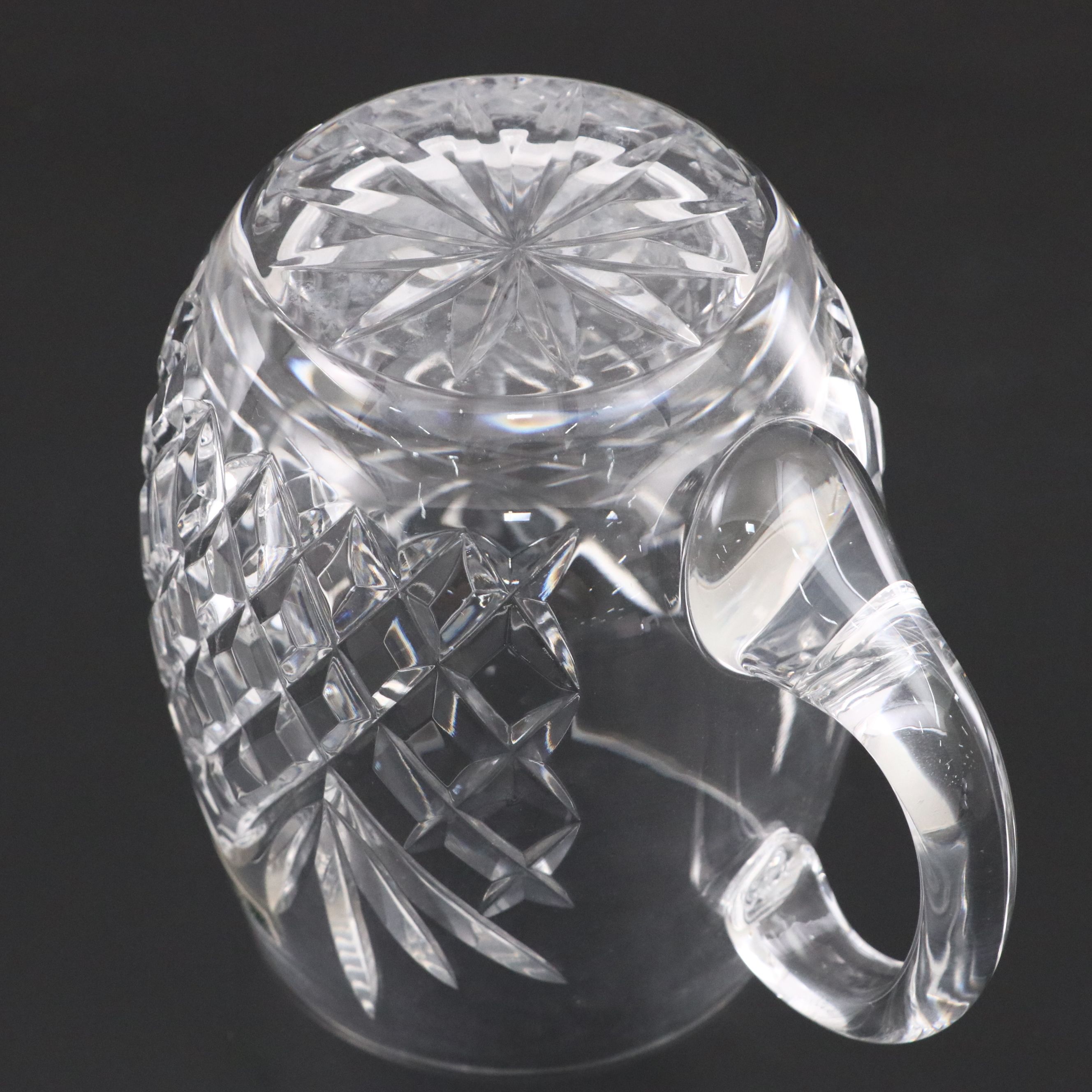 Galway Crystal Mug with Glass Hurricane Candle Holders