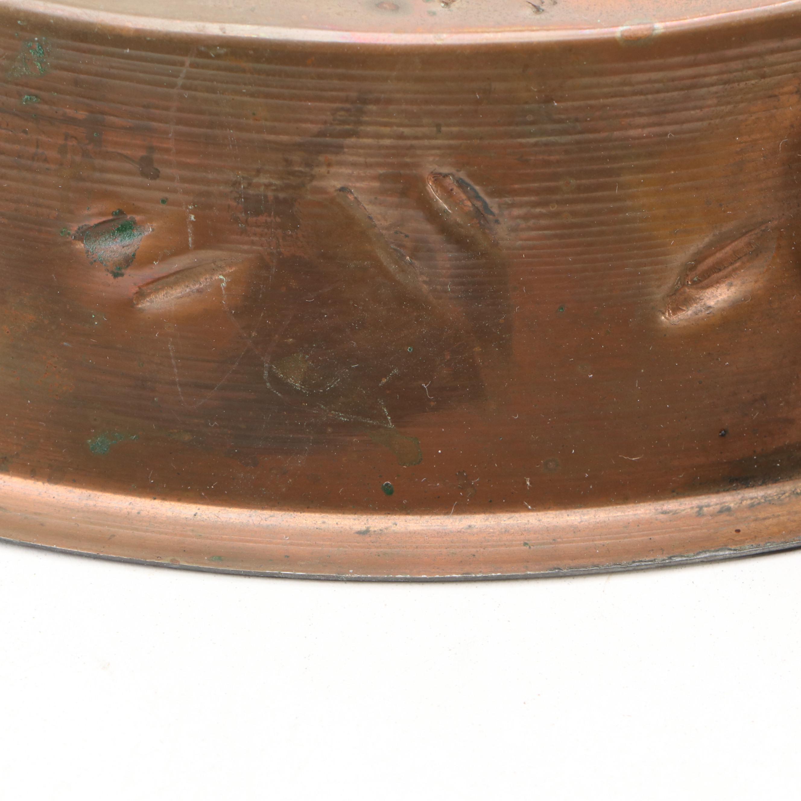 Owl and Rooster Tin Lined Copper Baking Molds
