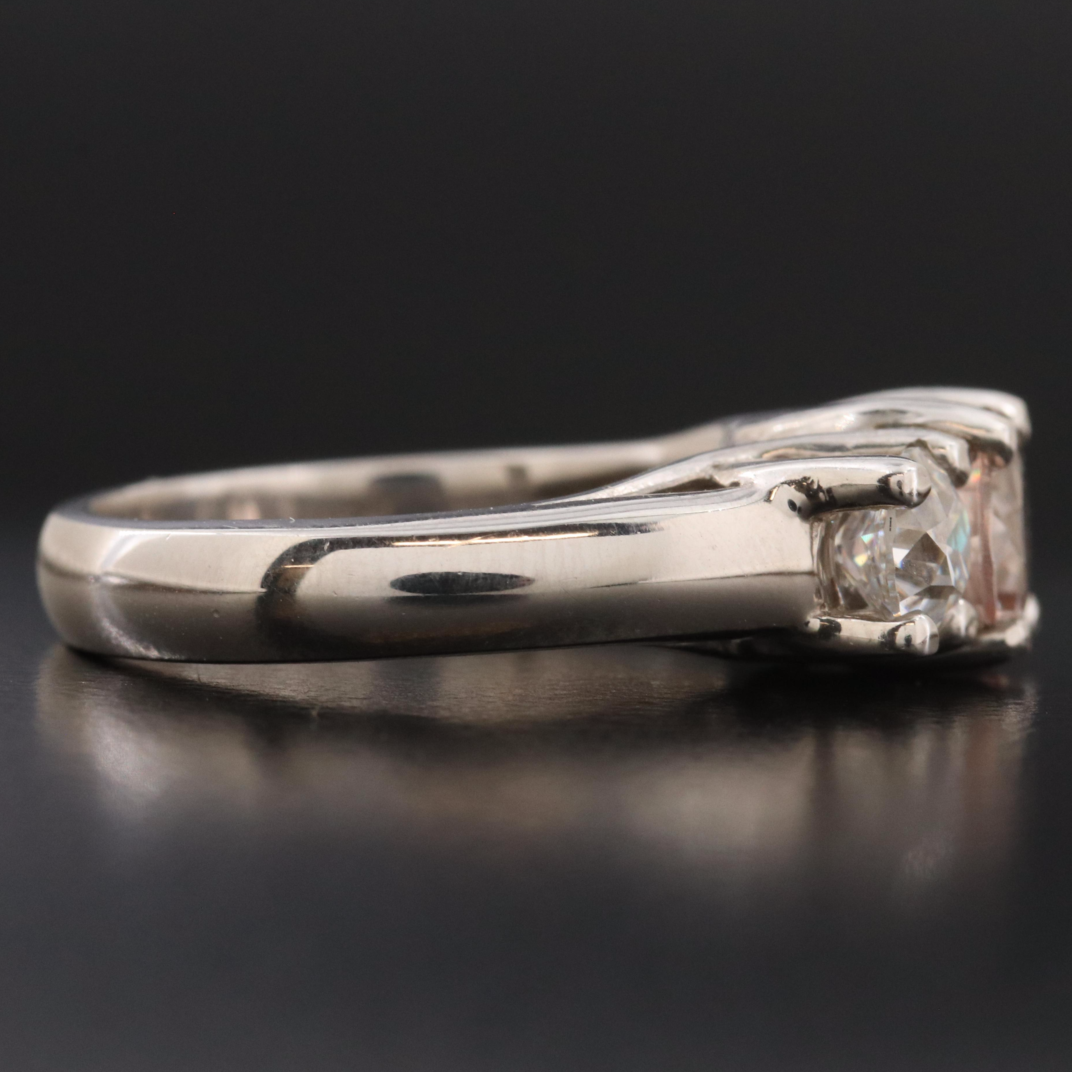 14K Morganite and Moissanite Ring