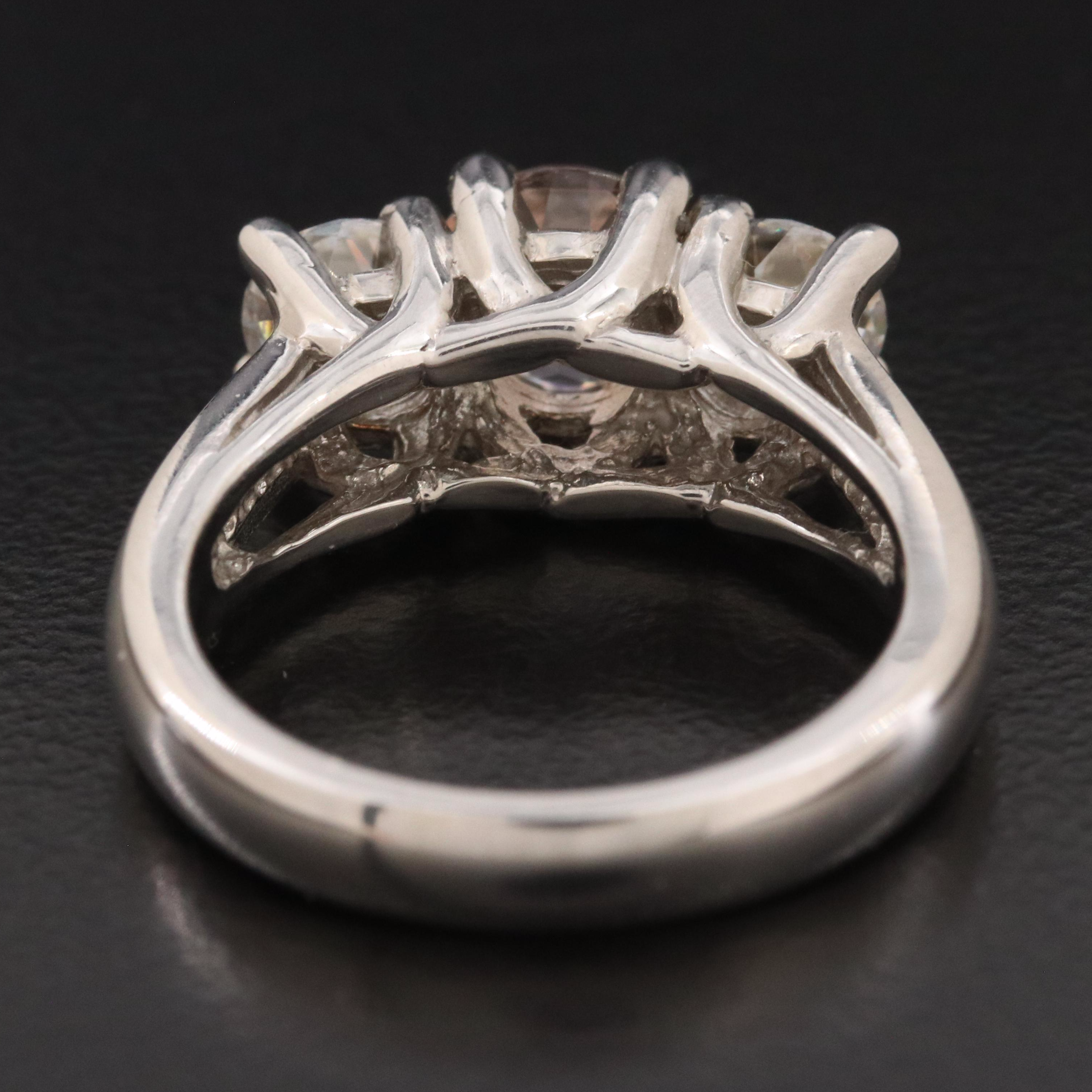 14K Morganite and Moissanite Ring