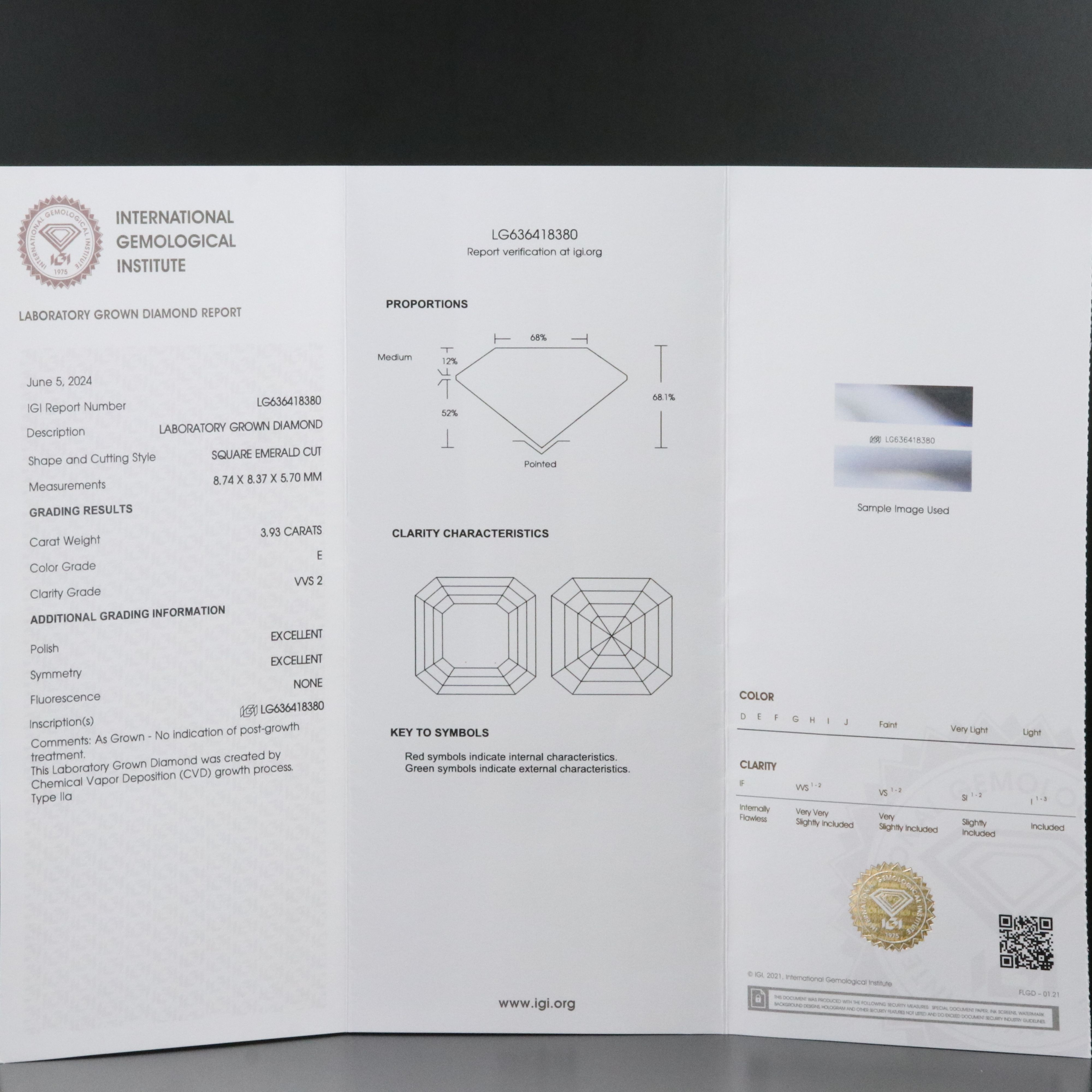 14K 4.57 CTW Lab Grown Diamond Ring with IGI Report