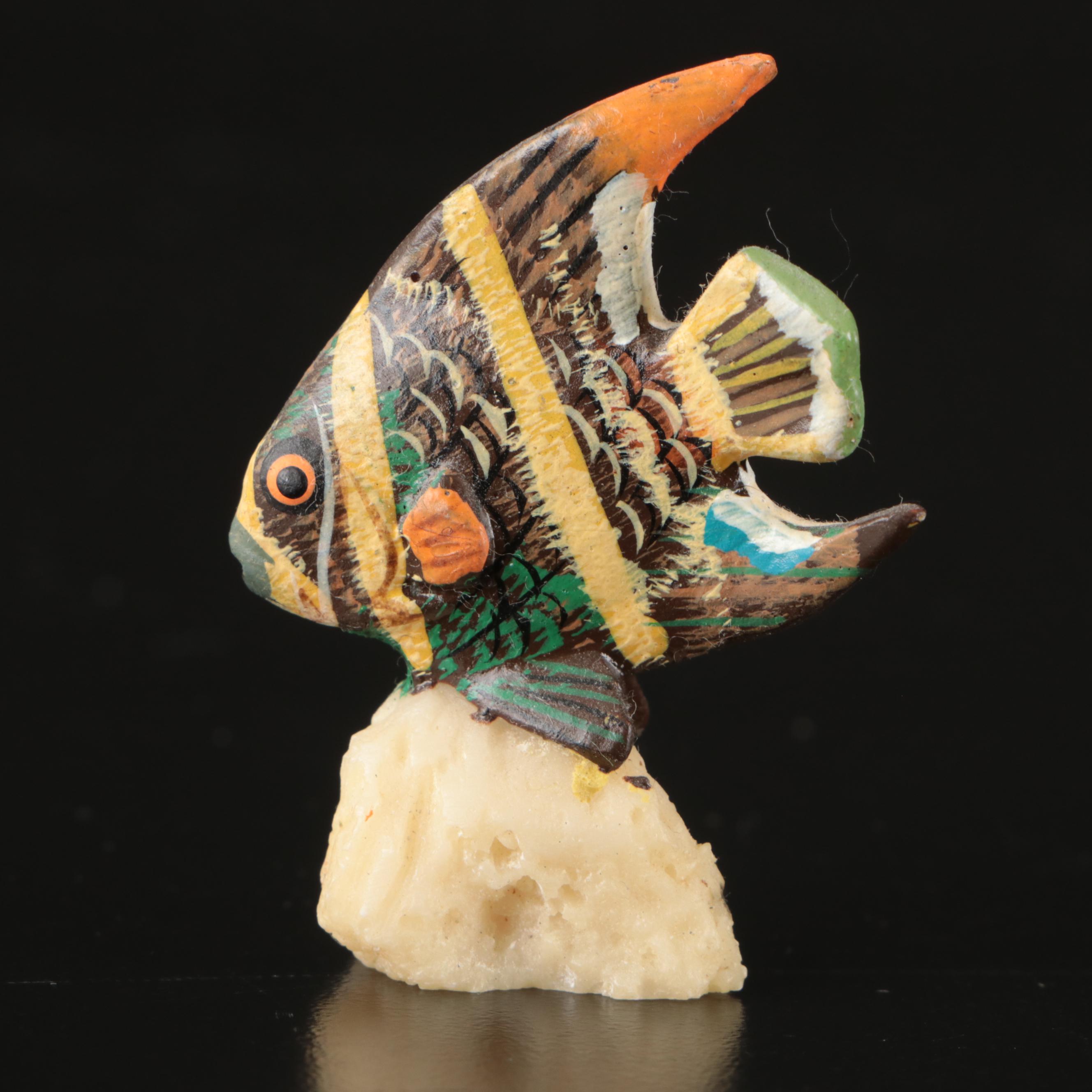 Carved Wood and Glass Animal Figurines