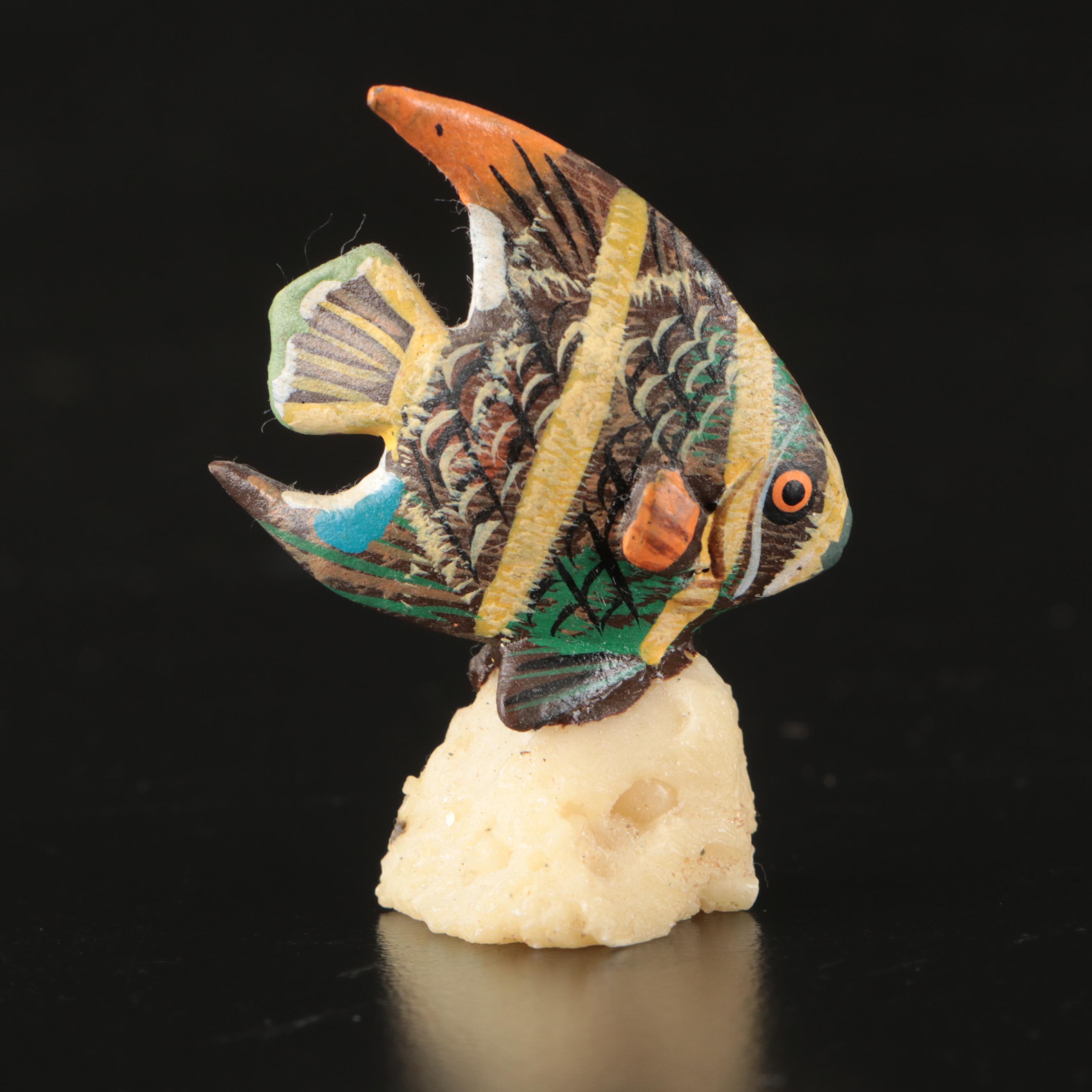 Carved Wood and Glass Animal Figurines