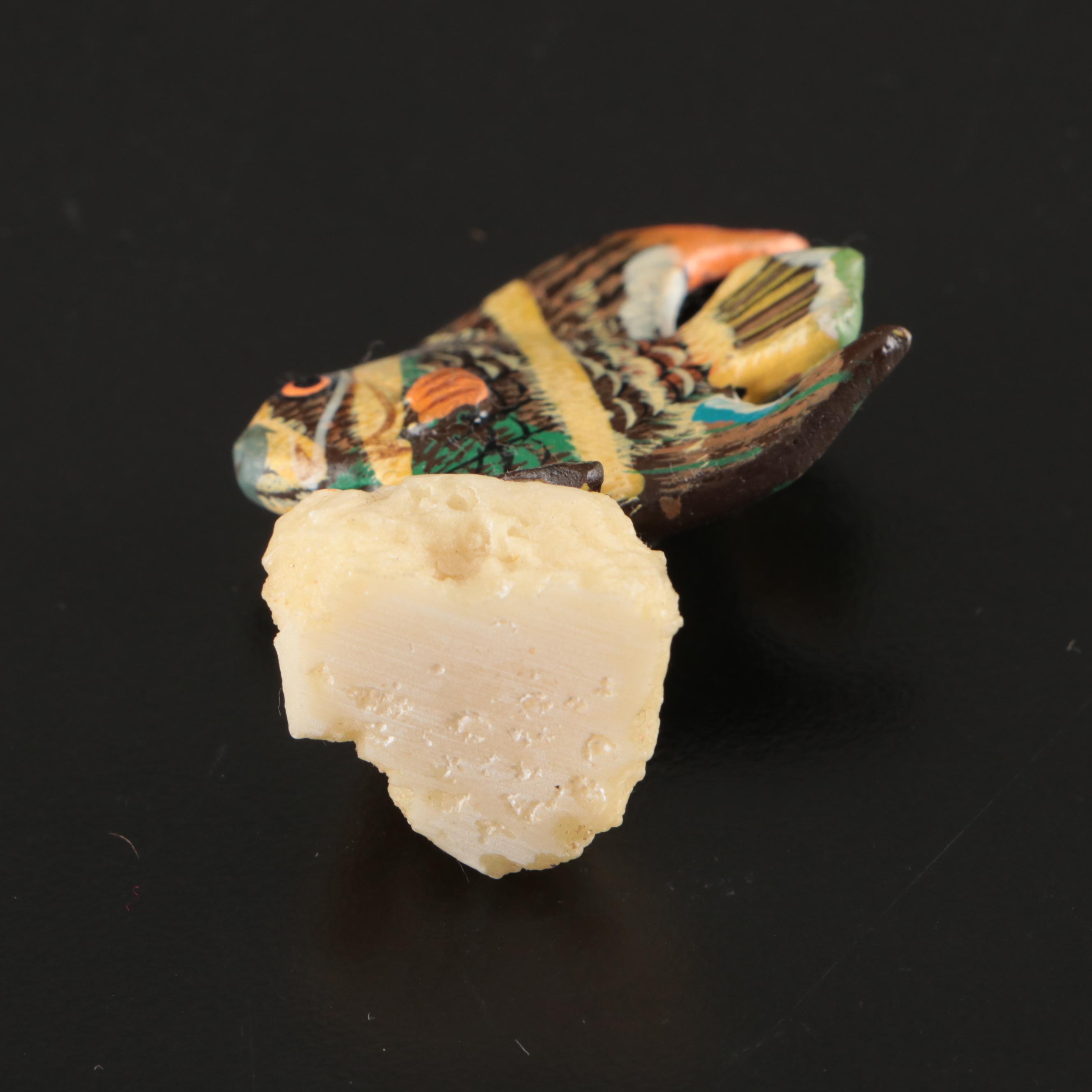 Carved Wood and Glass Animal Figurines