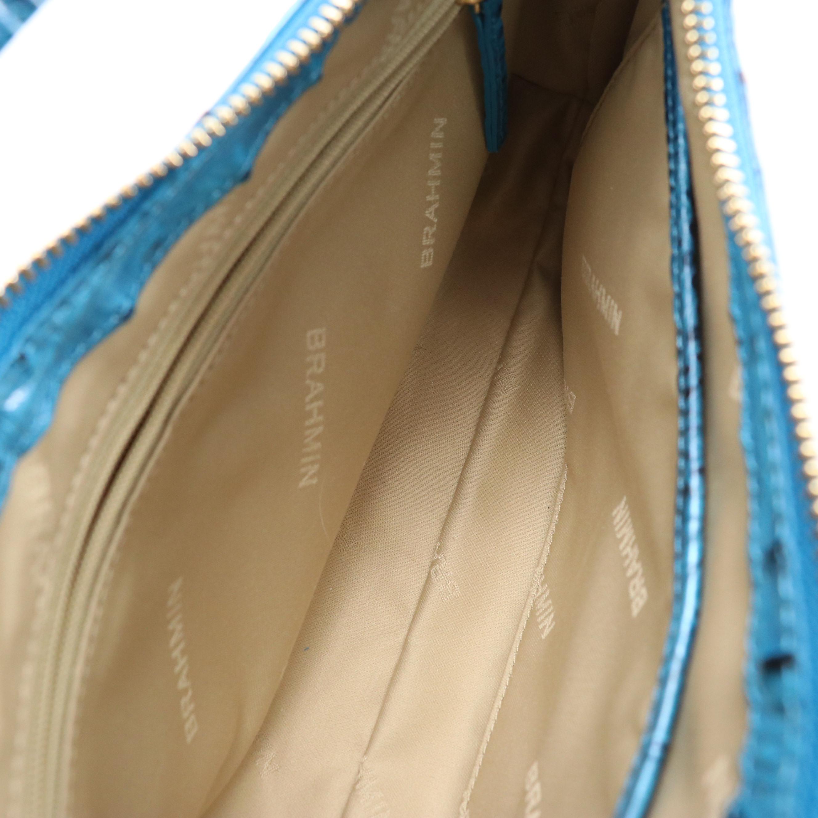 Brahmin Kyrie Shoulder Bag in "Vibrant Azure" Melbourne Leather