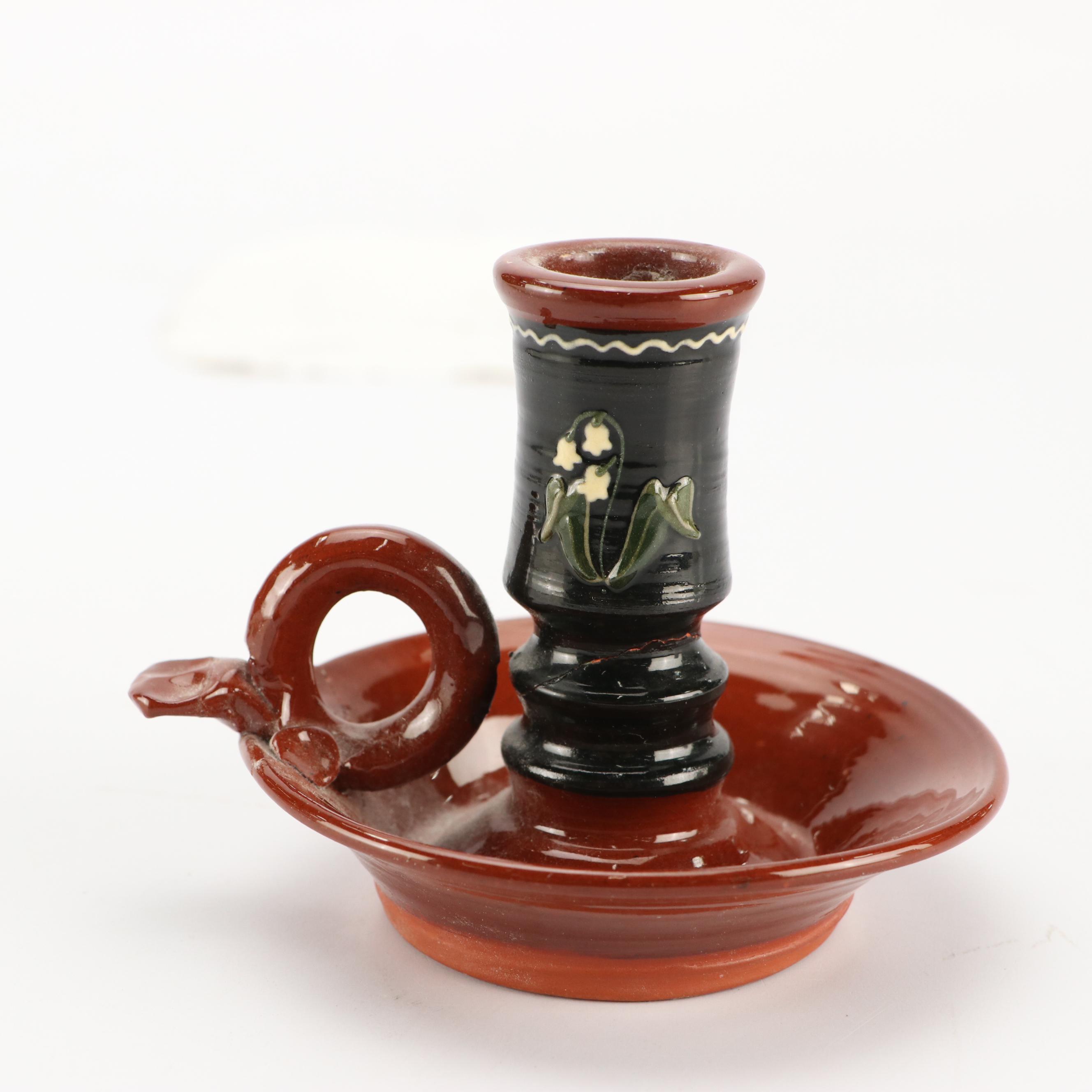 Susan Boylston Adams Ceramic Plate with Other Candlestick and Ornaments