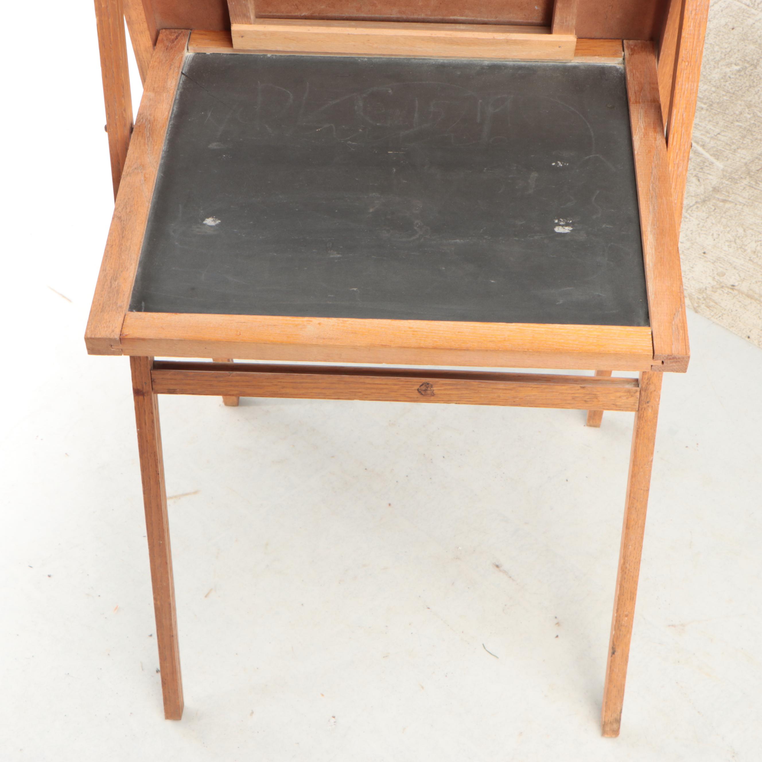 Child's Folding Chalkboard Easel Desk, Mid-20th Century