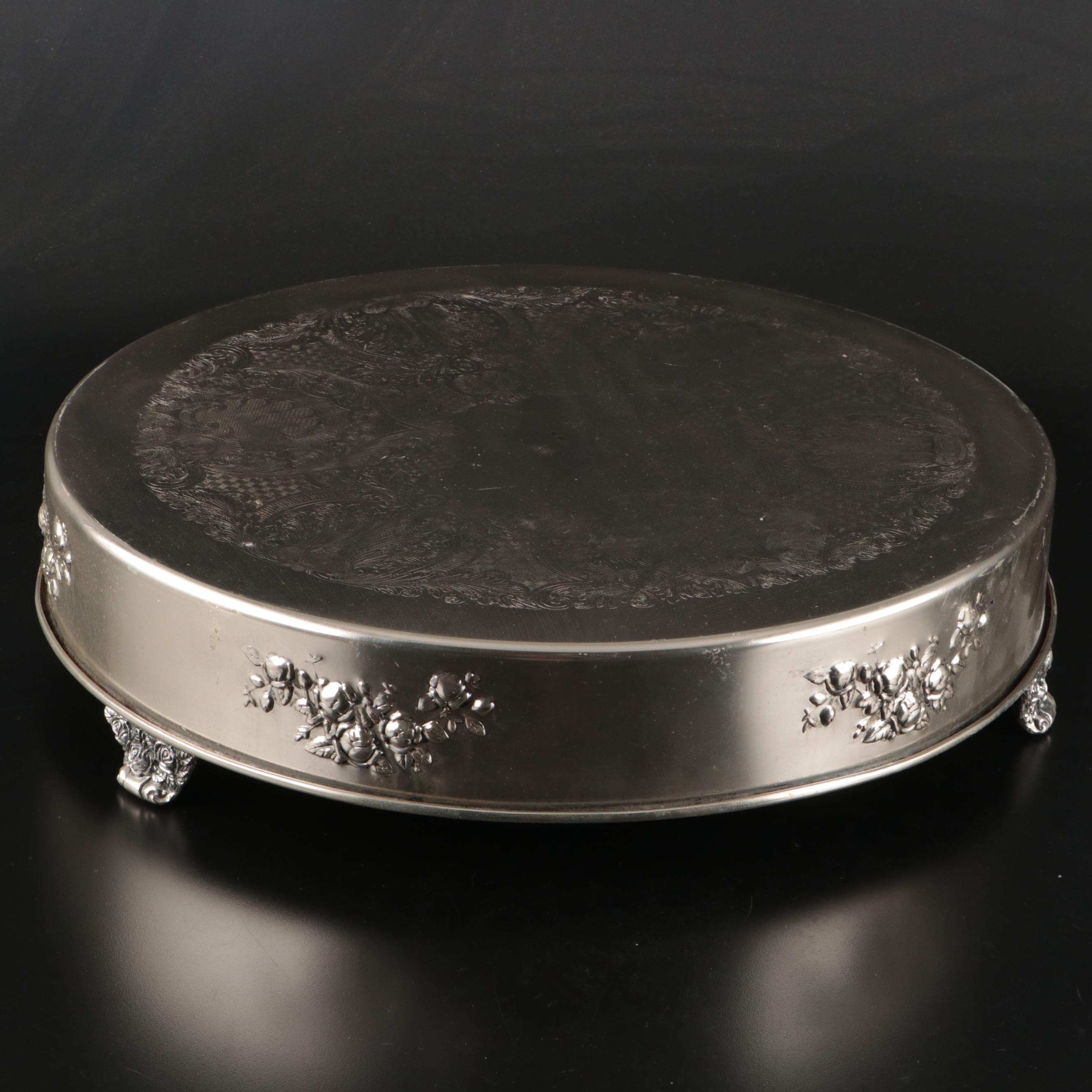 Elegance Silverware Repoussé and Etched Metal Serving Tray