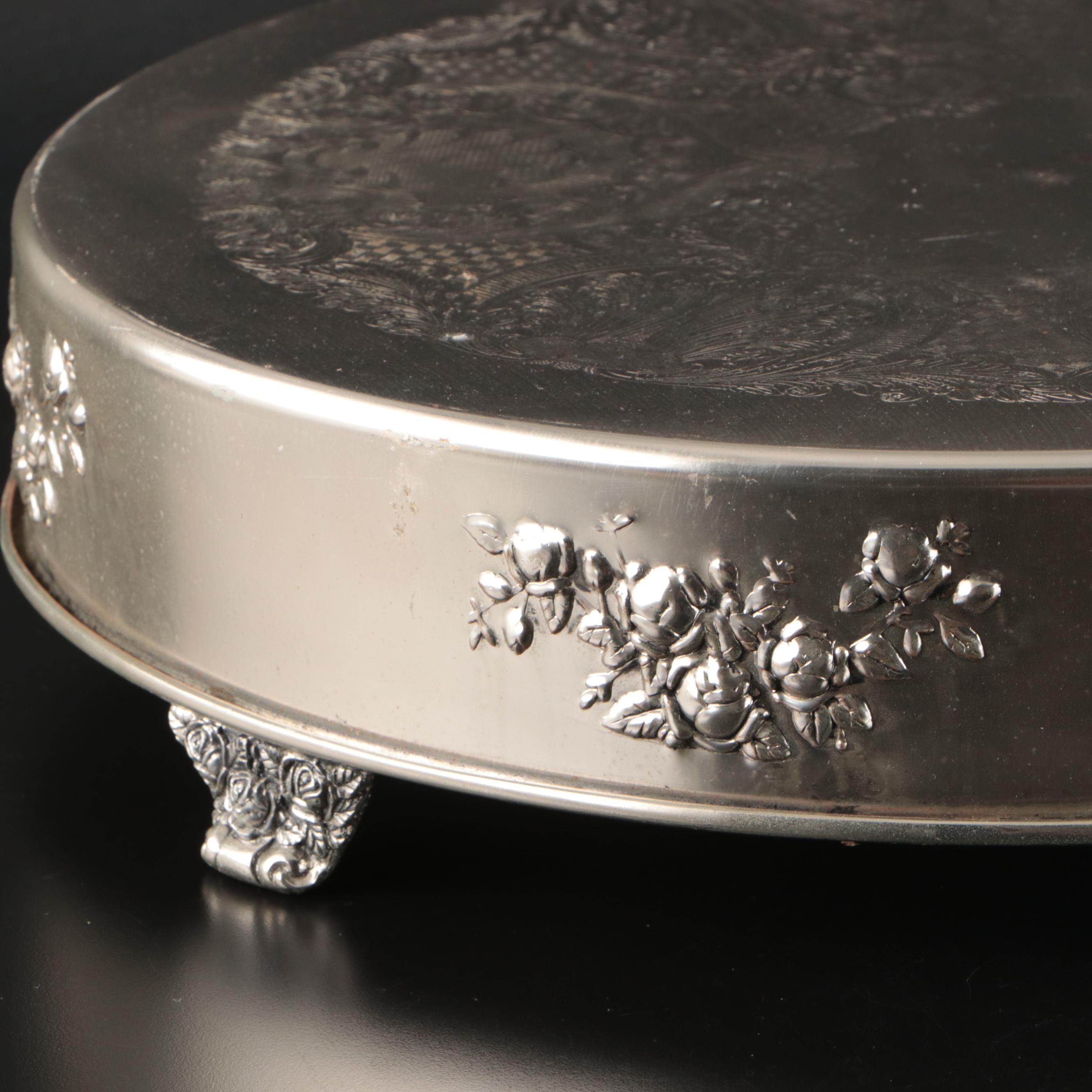 Elegance Silverware Repoussé and Etched Metal Serving Tray