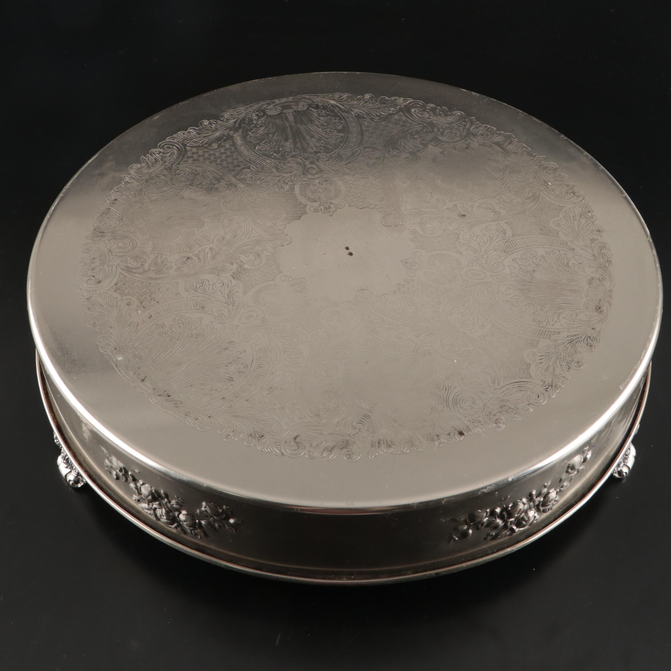 Elegance Silverware Repoussé and Etched Metal Serving Tray