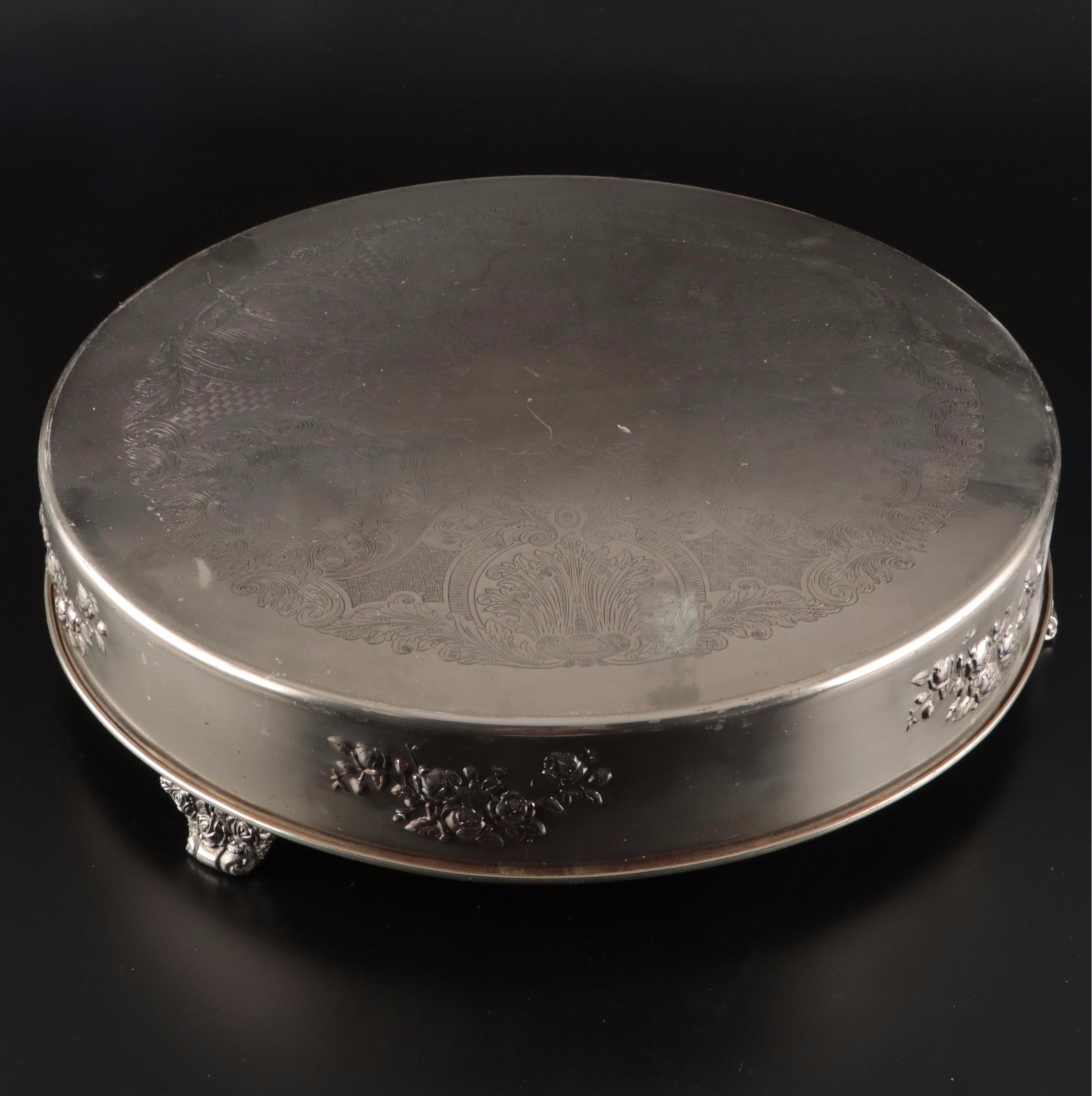 Elegance Silverware Repoussé and Etched Metal Serving Tray