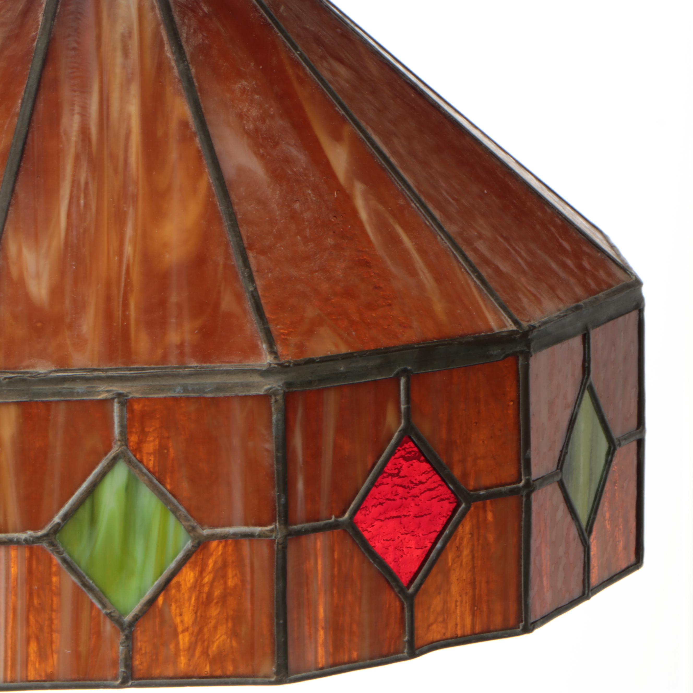 Slag Glass Pendant Light