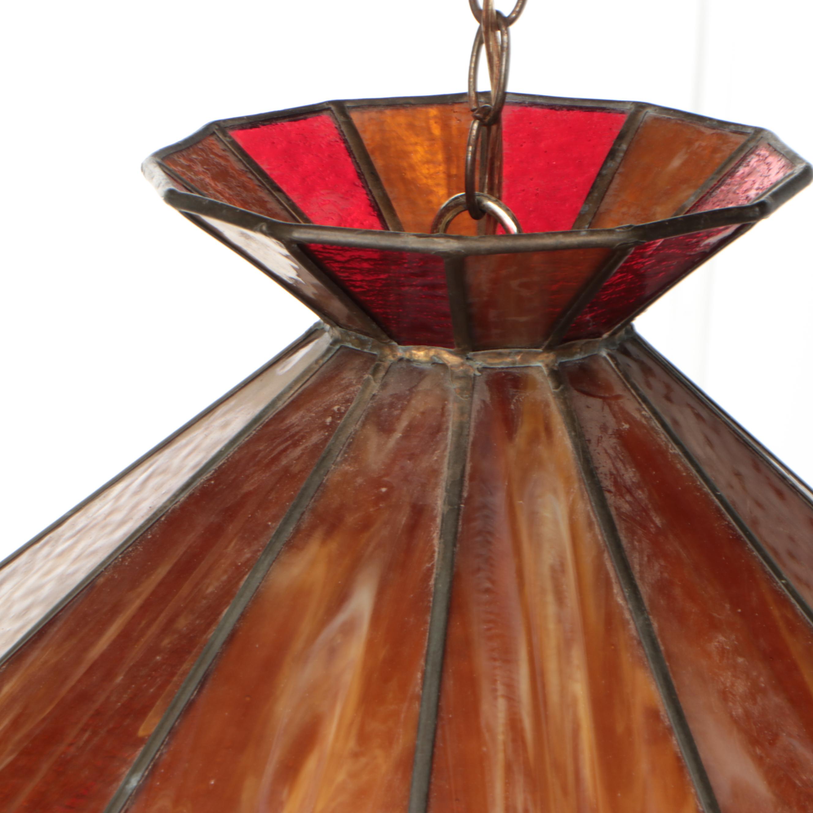 Slag Glass Pendant Light